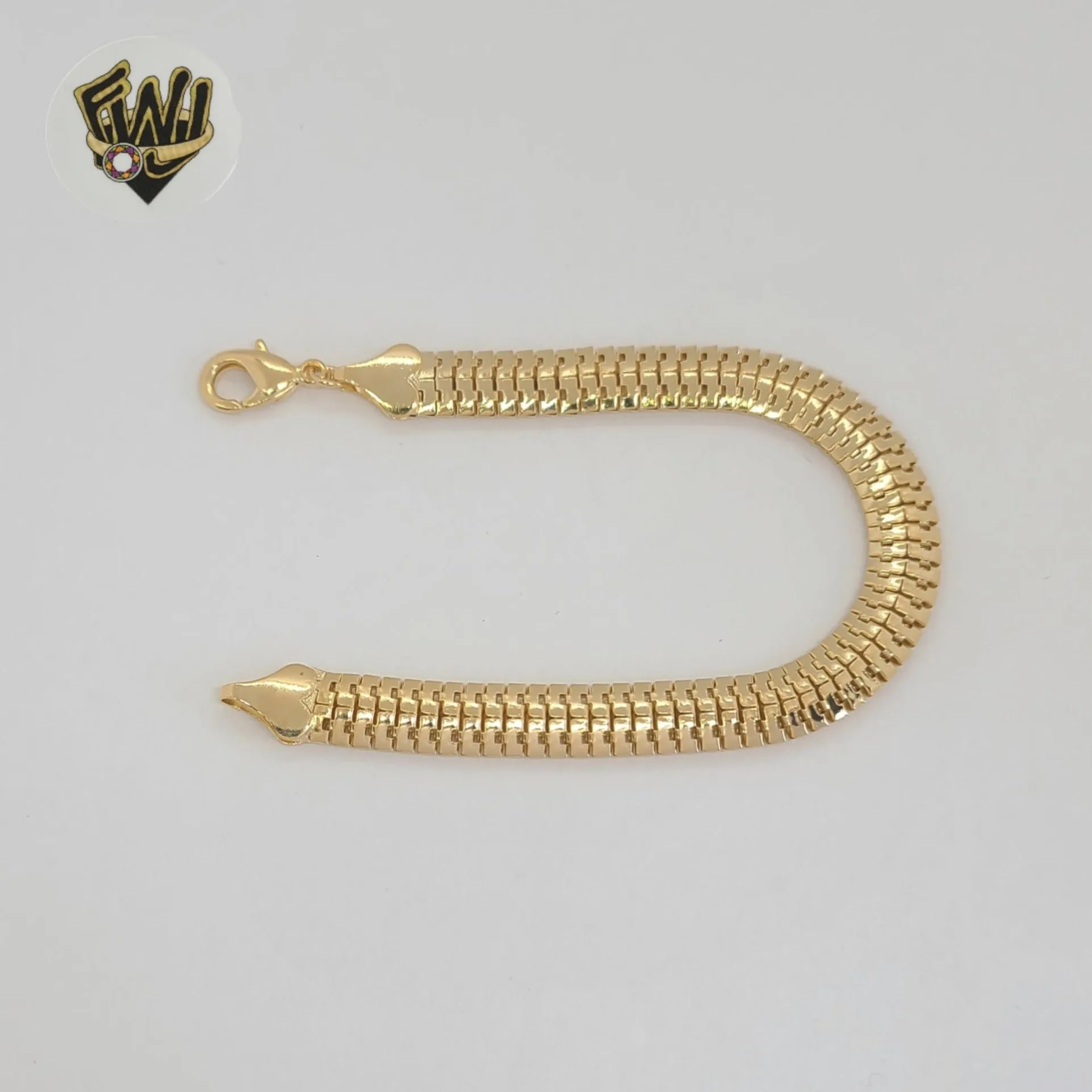 (1-0496) Gold Laminate - 8mm Thick Link Bracelet - BGF