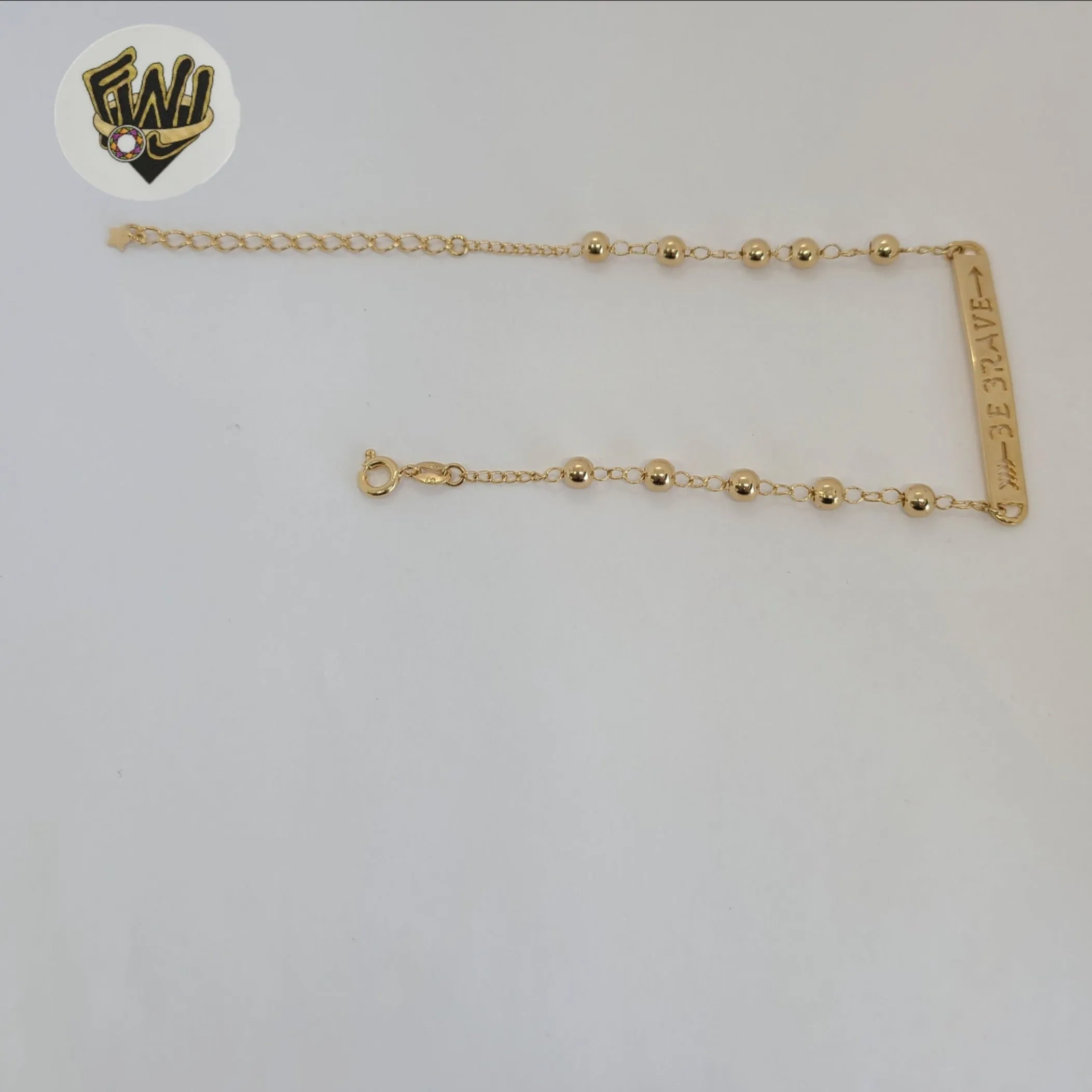 (1-0757) Gold Laminate - 4.5mm Balls Link Bracelet - 8 - BGF