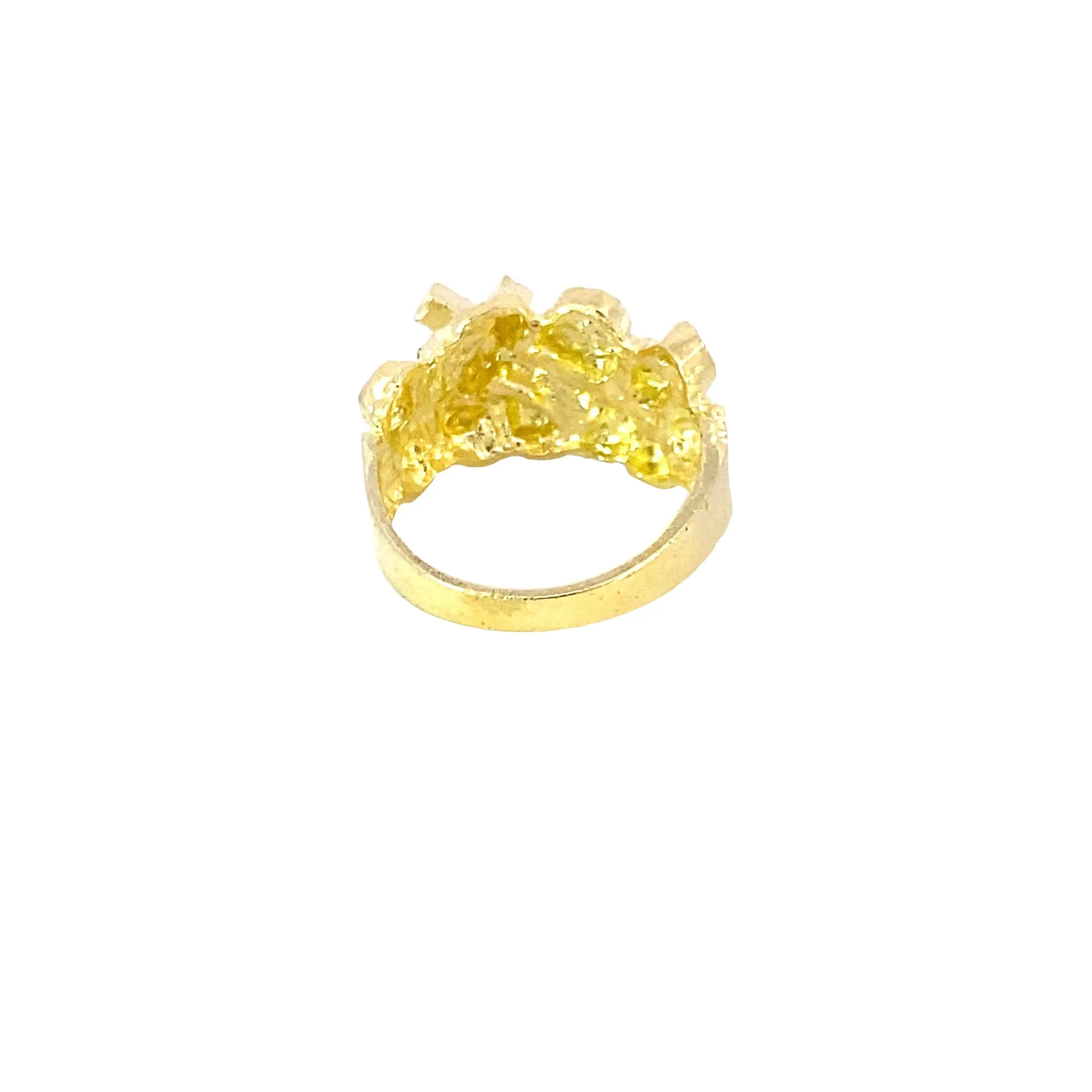 10K Gold Cross Nugget Ring 5.2 Grams