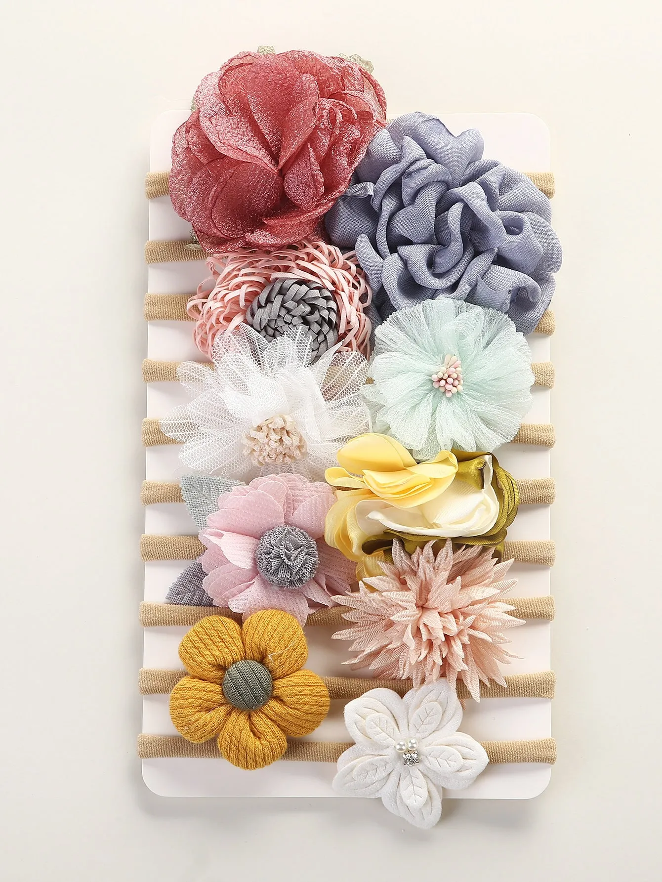 10pcs Baby Flower Decor Hair Band