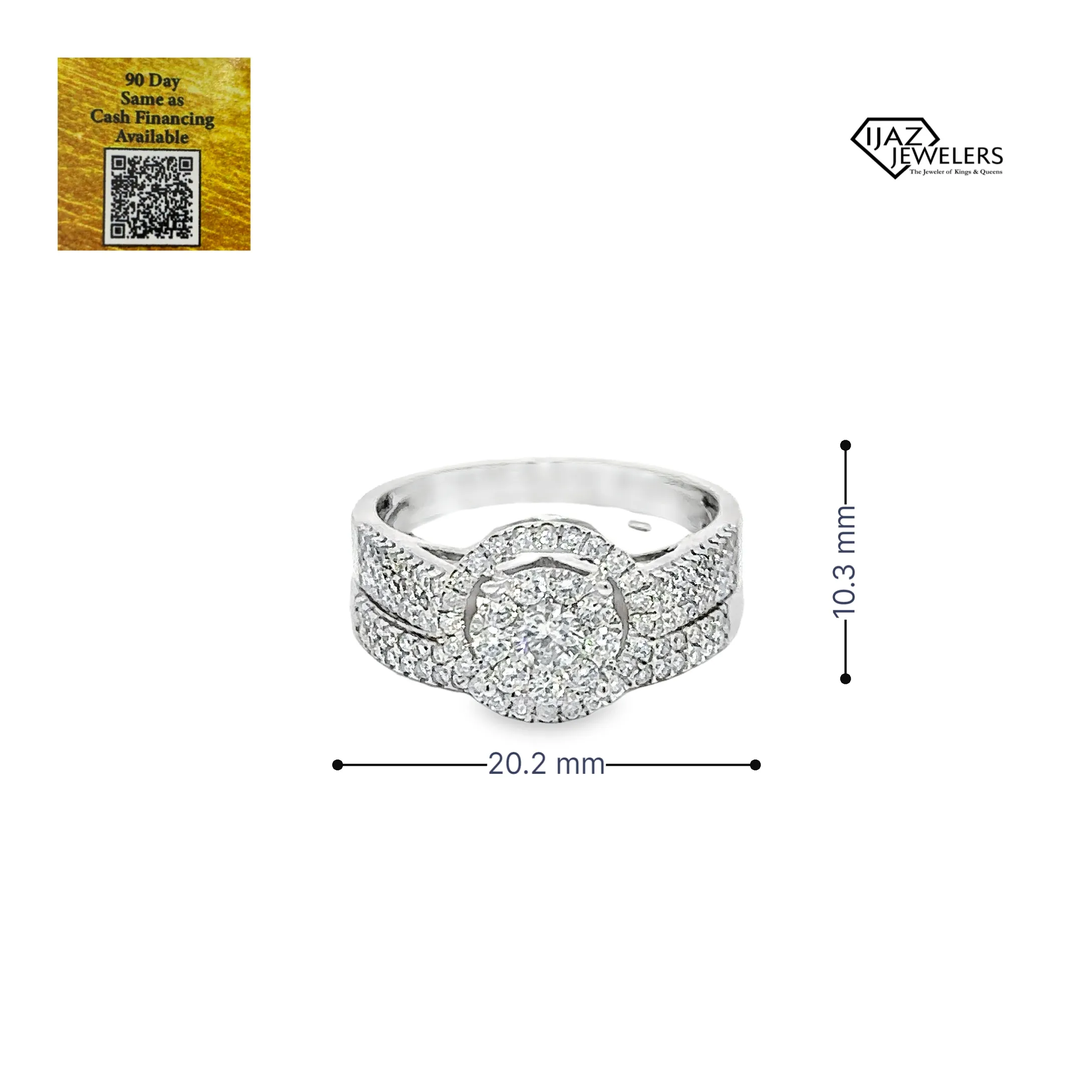 14K White Gold 1.00 CTW Diamond Ladies Wedding Set