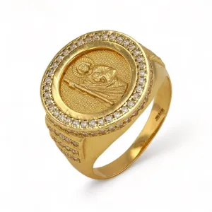 14K Yellow Gold San Judas Ring - 218006