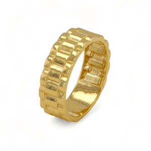 14K Yellow gold solid link ring-227208