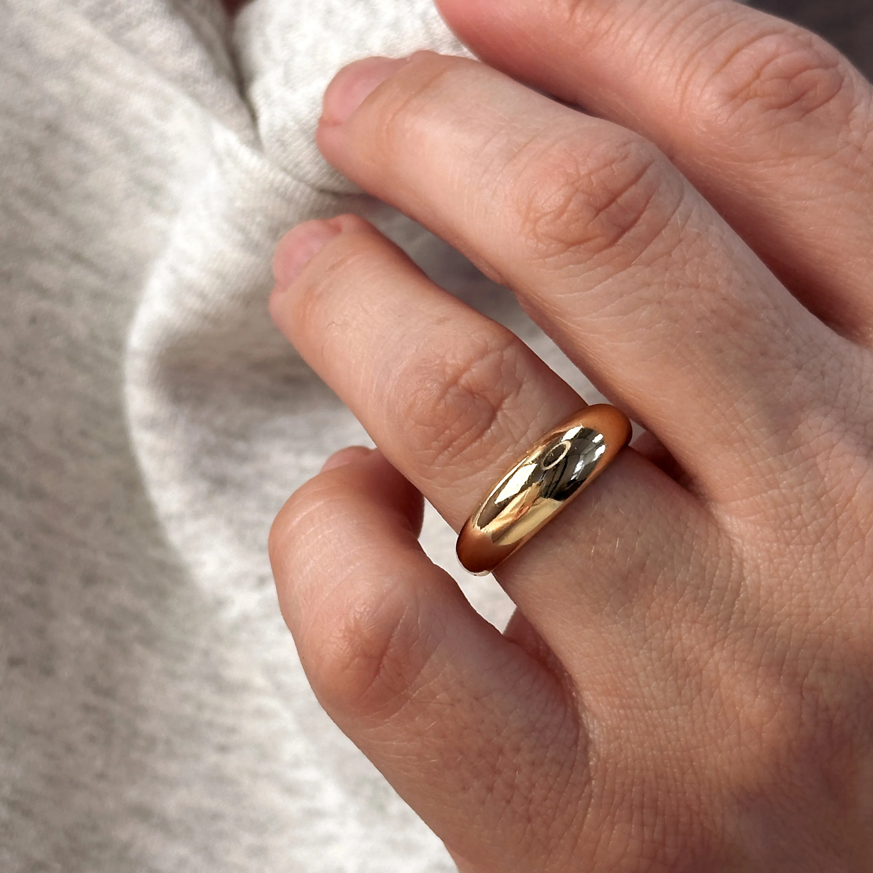 18k Gold Filled Mini Polished Dome Ring