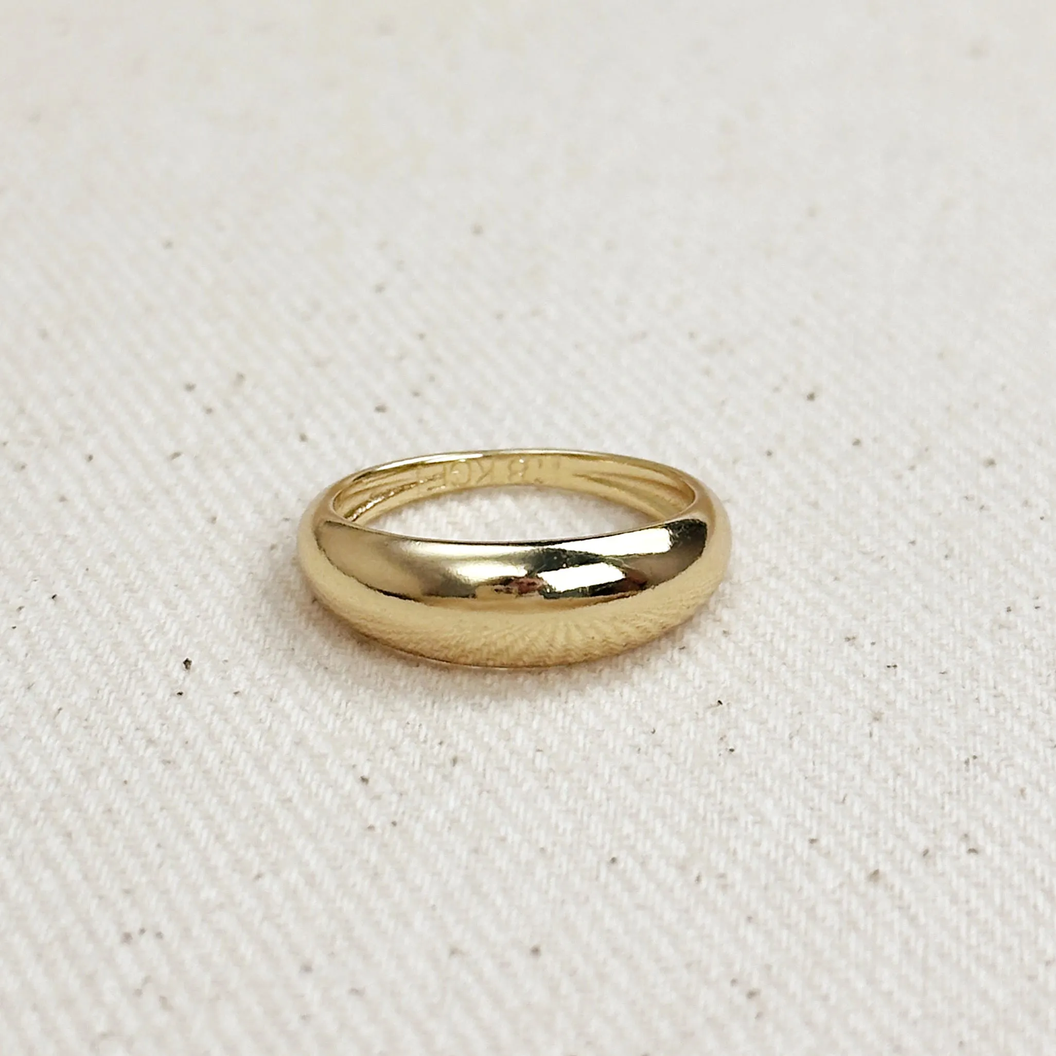 18k Gold Filled Mini Polished Dome Ring