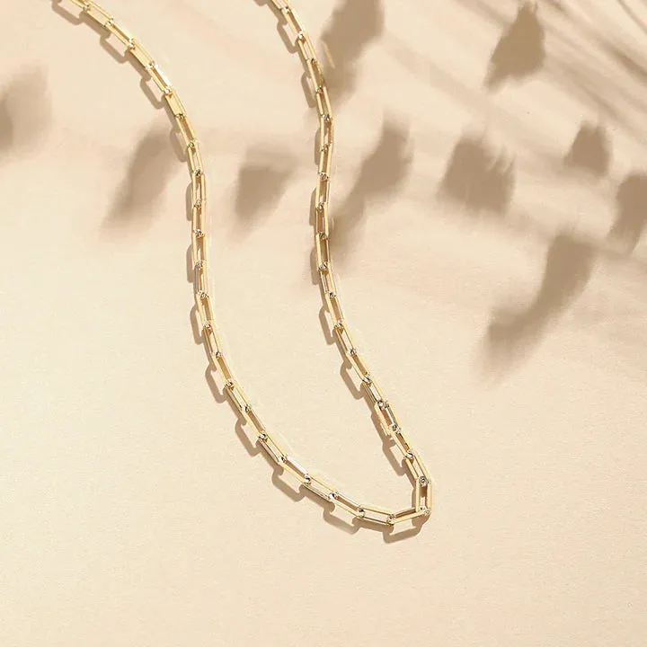 18k/925 Vermeil Paper Clip Necklace