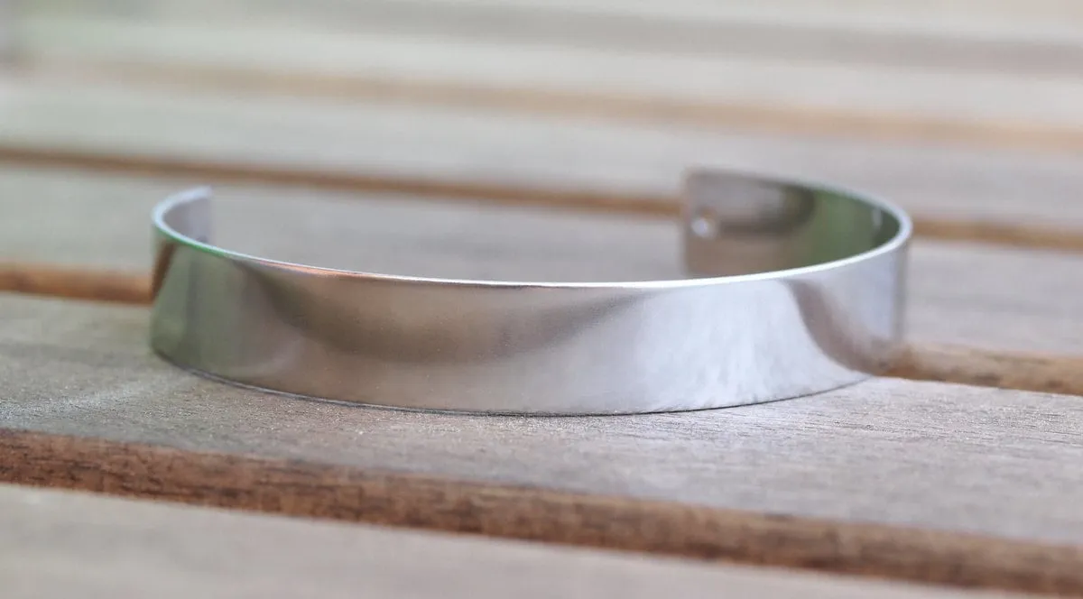 2 Holes Silver Bracelet, 600 Stainless Steel Cuff Bracelets with 2 Holes (10x145x0.80mm)  STL005