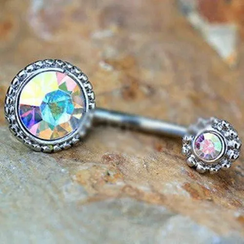 316L Stainless Steel Fancy Aurora Borealis Navel Ring