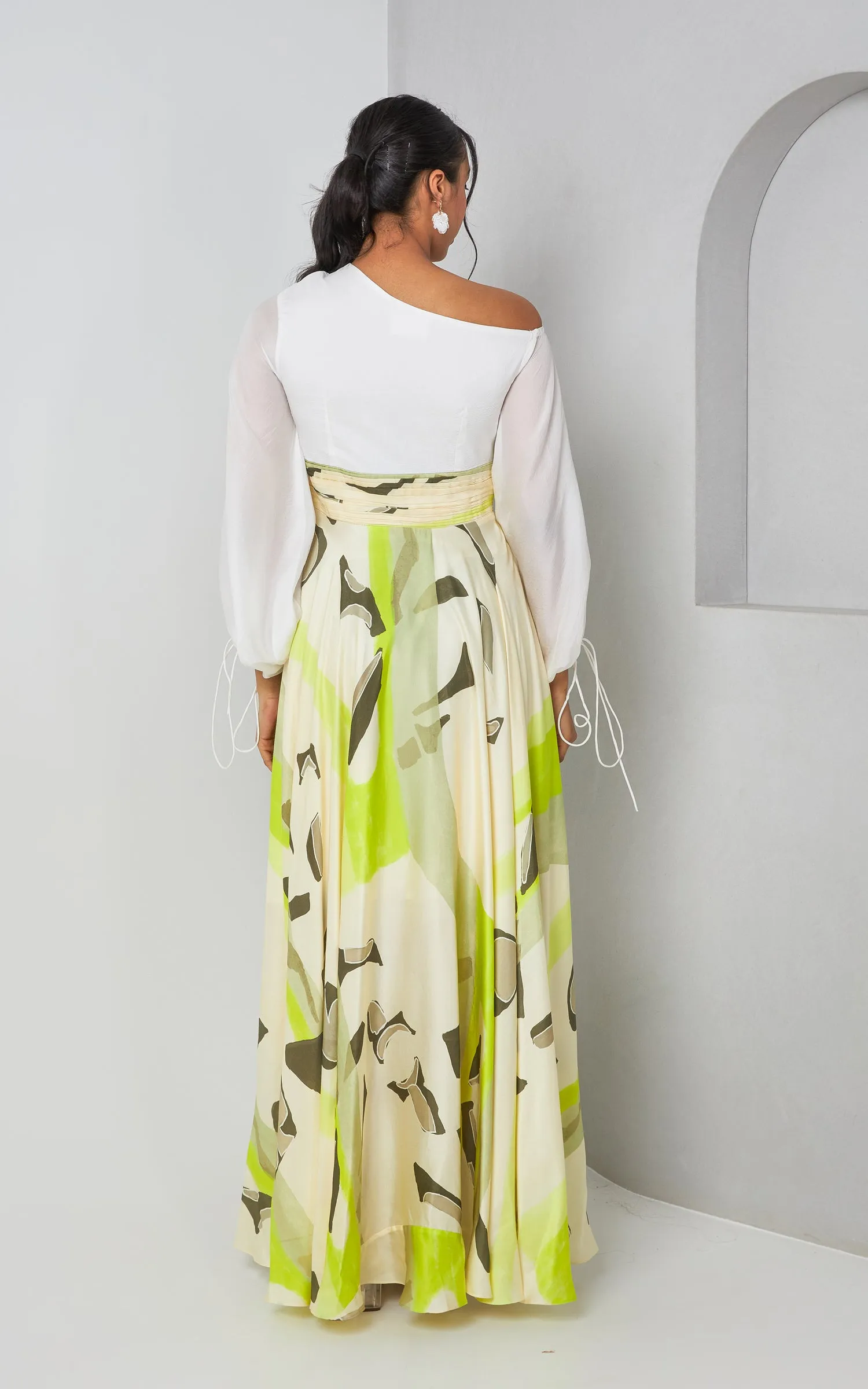 Abstract Printed Drop Shoulder Dress