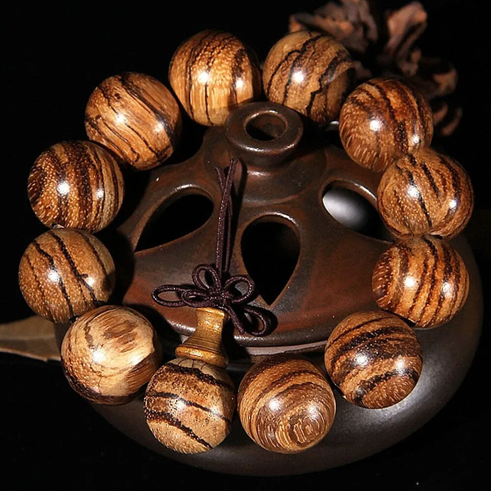 Agarwood Wooden Tiger Eye Pattern Bracelets