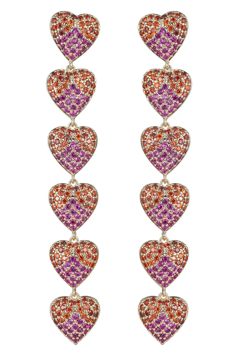 Alice Heart CZ Drop Earrings