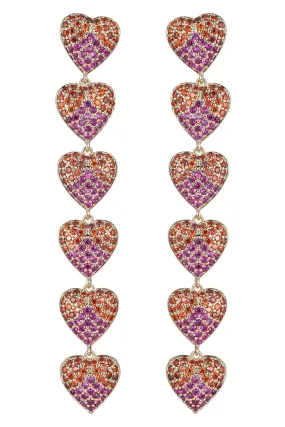 Alice Heart CZ Drop Earrings