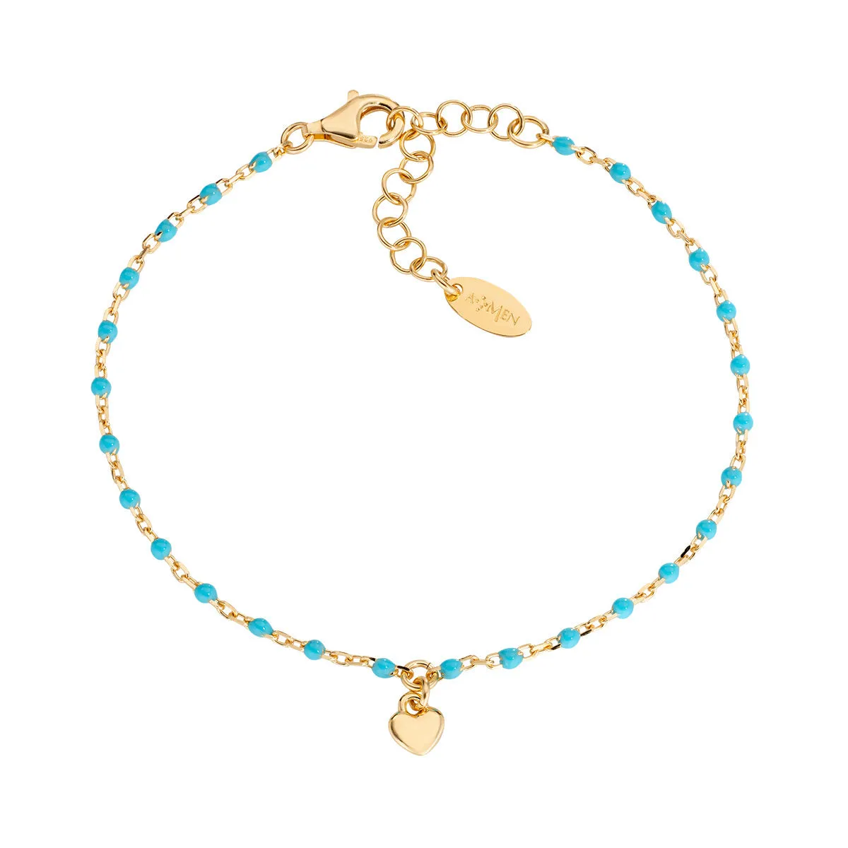 Amen 18k/925 Vermeil Enamel Heart Bracelets