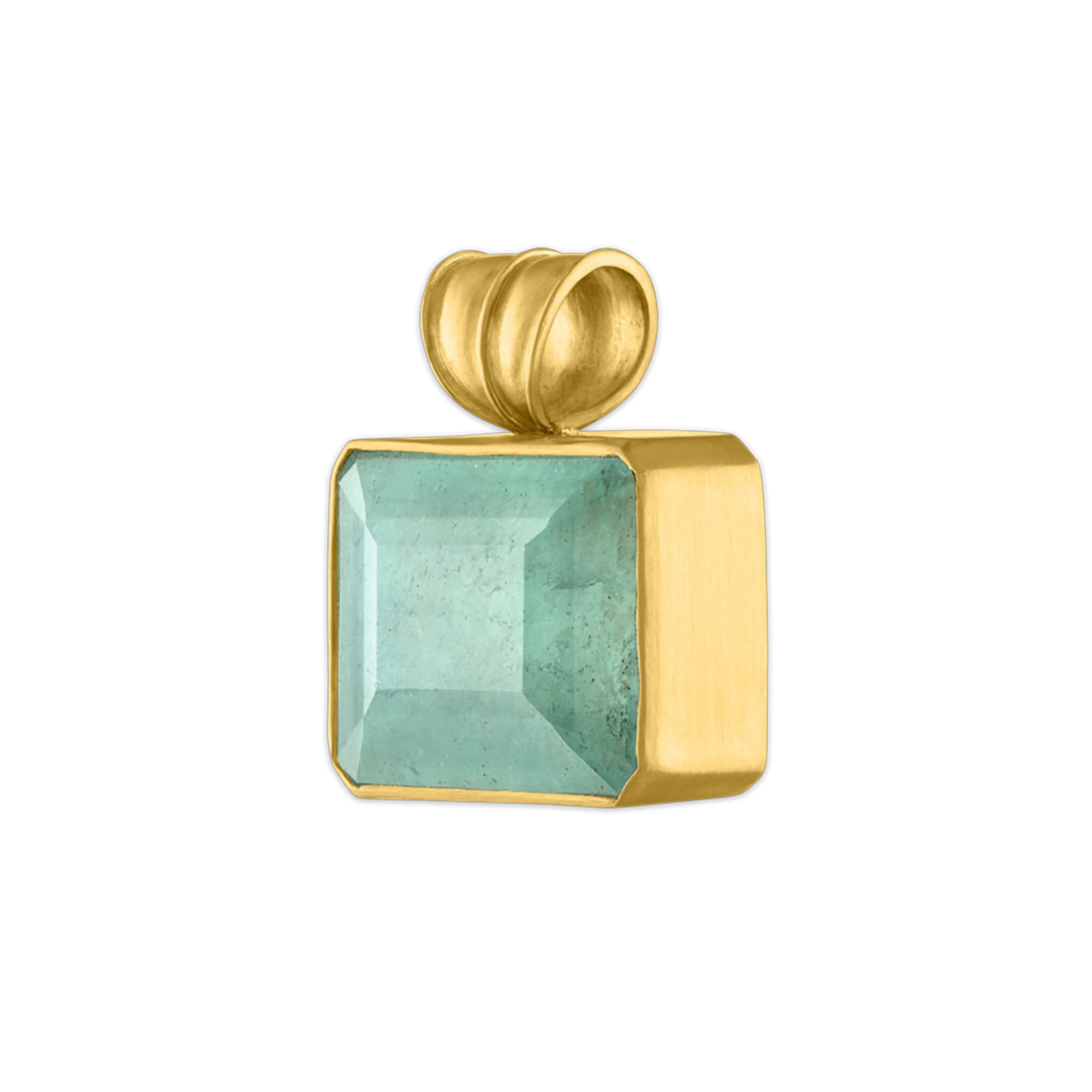 Aquamarine Block Pendant