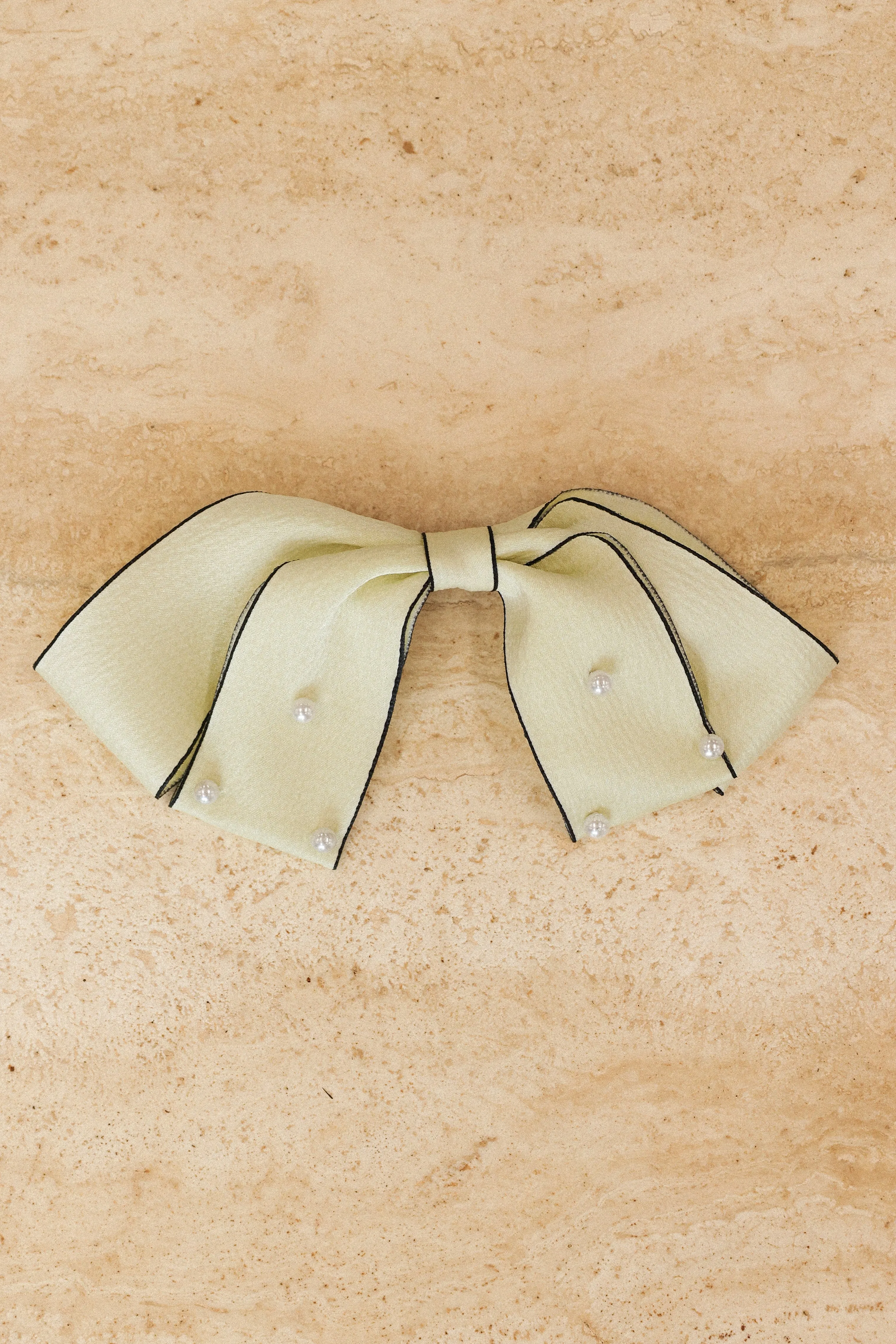 Astor Bow Hair Clip - Cream