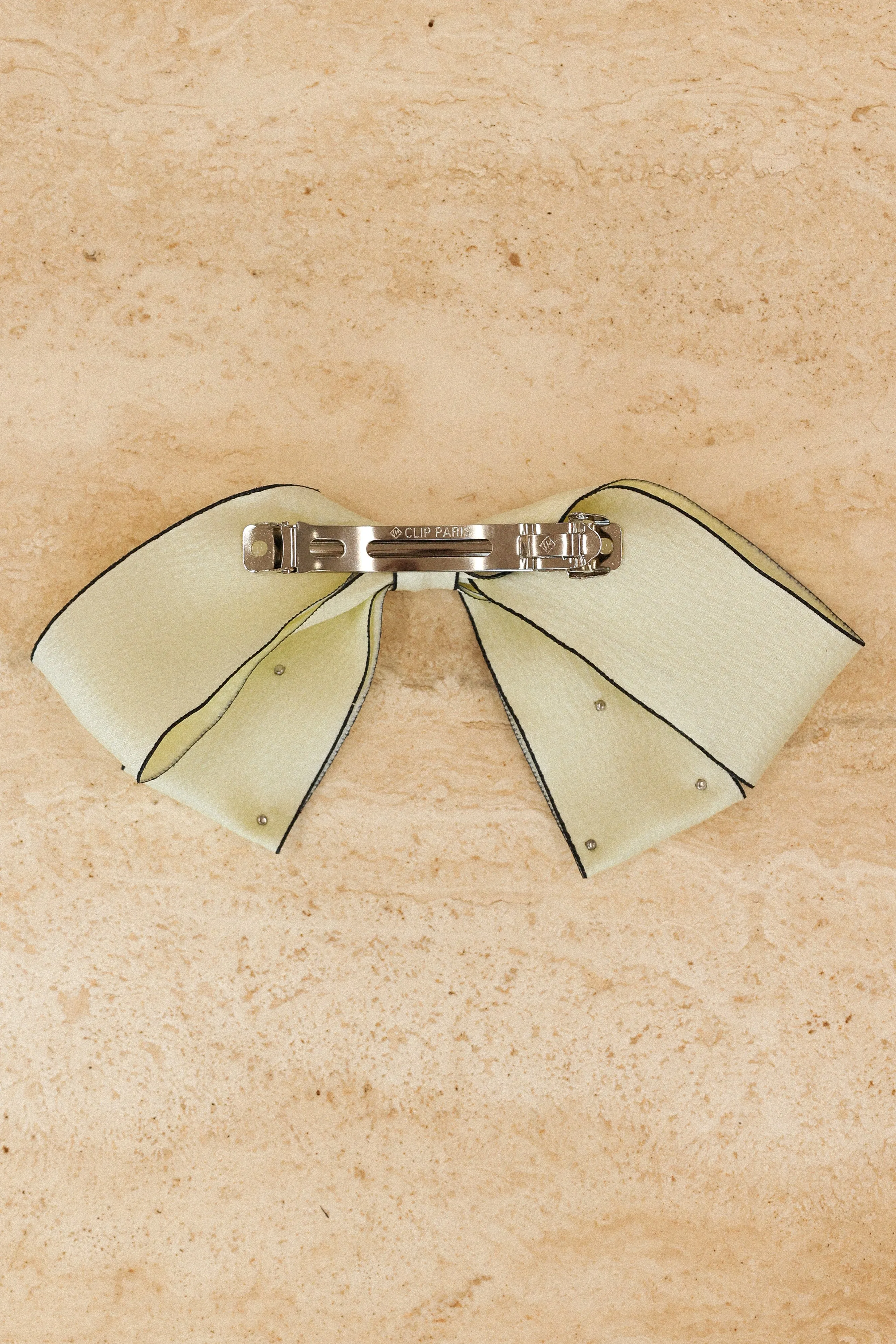 Astor Bow Hair Clip - Cream