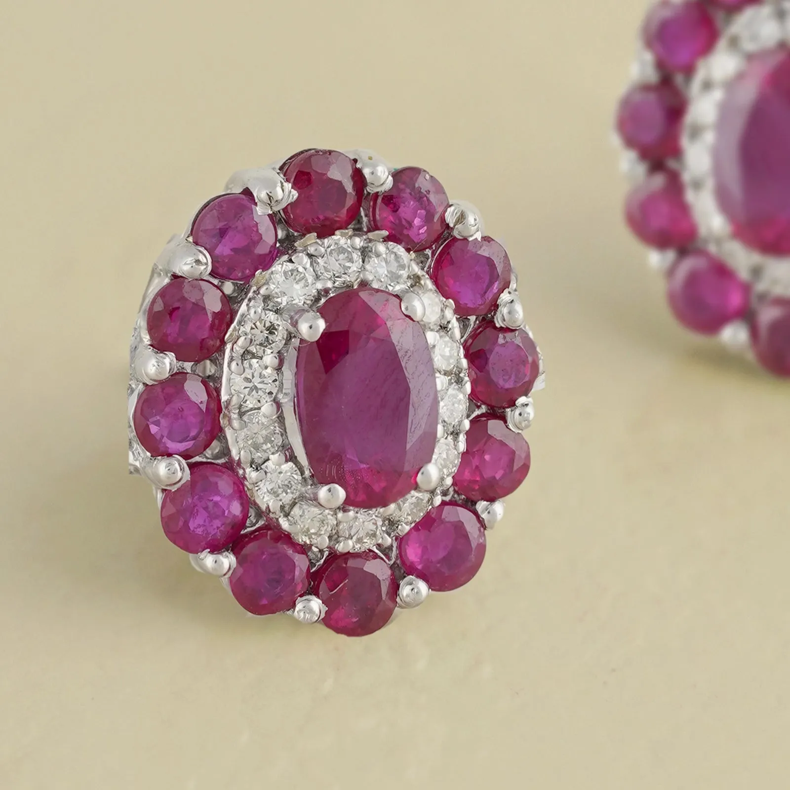 Azure Ruby Ear Studs