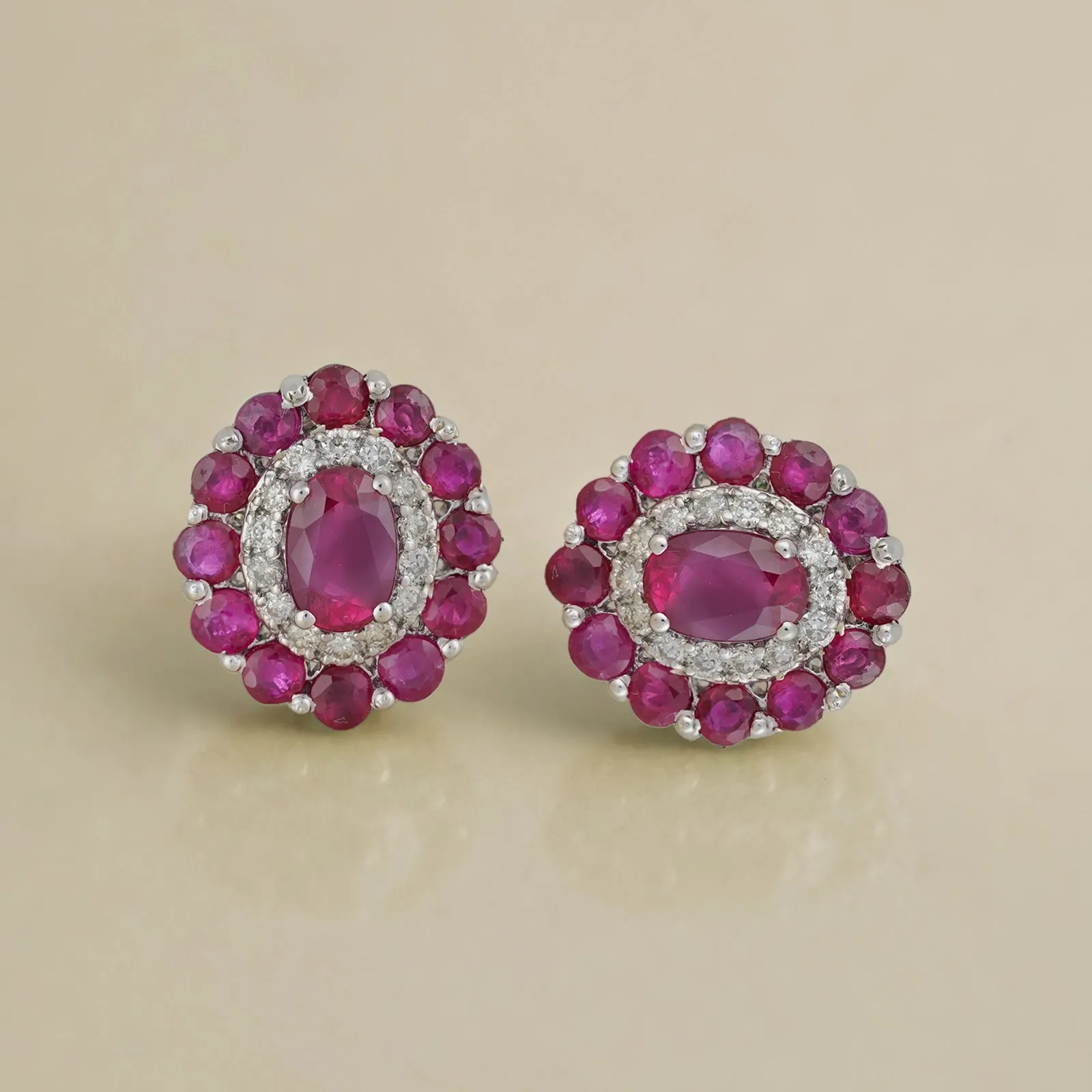 Azure Ruby Ear Studs