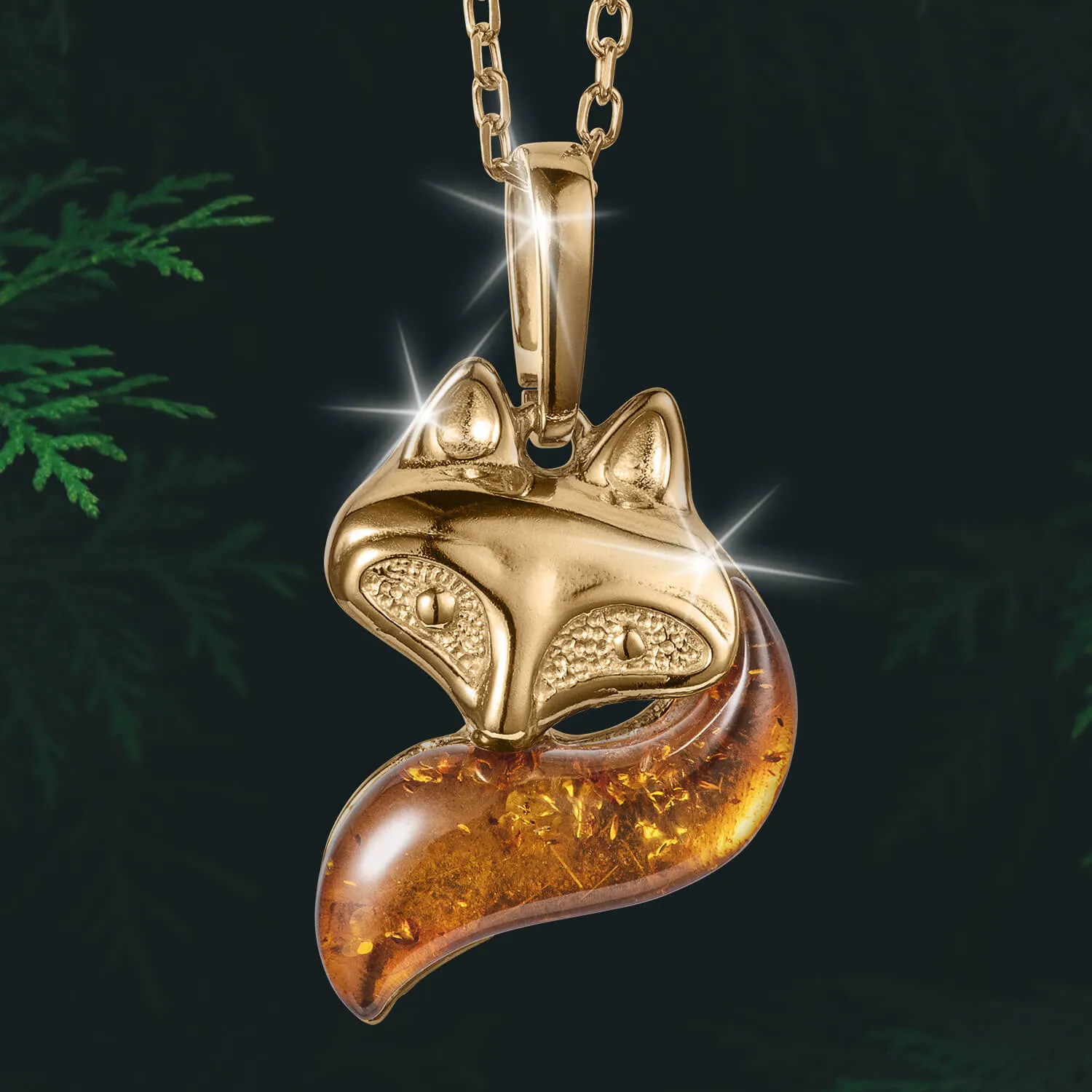 Baltic Amber Fox Pendant