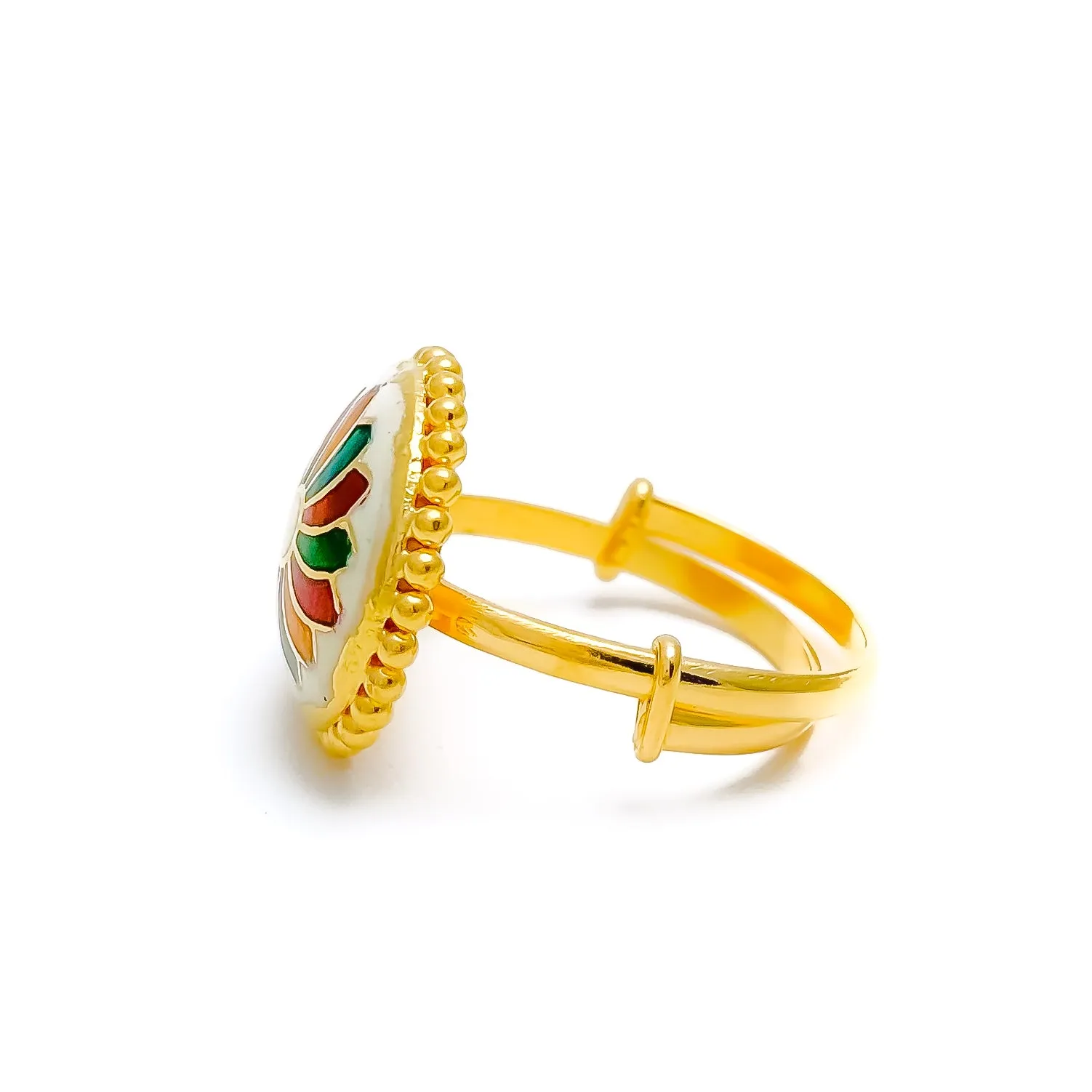 Beautiful Vibrant Flower 22k Gold Ring