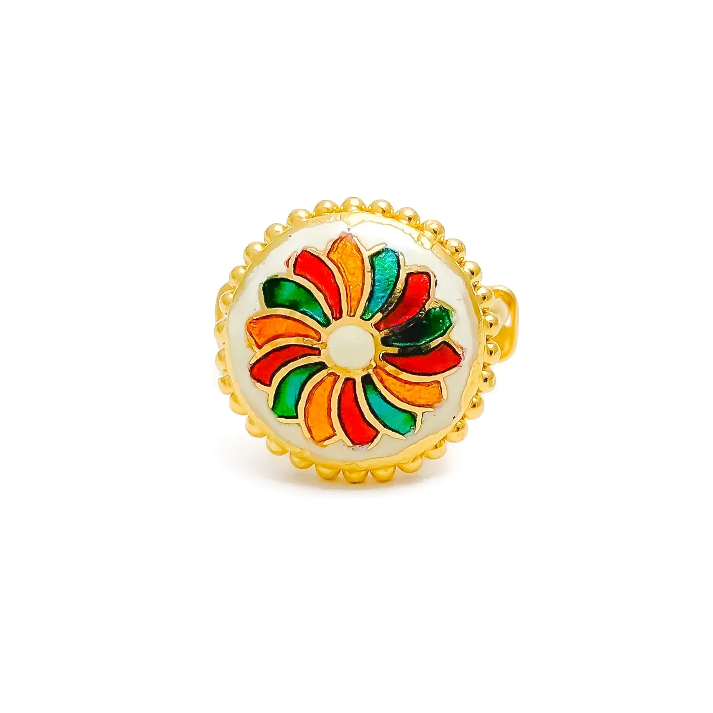 Beautiful Vibrant Flower 22k Gold Ring