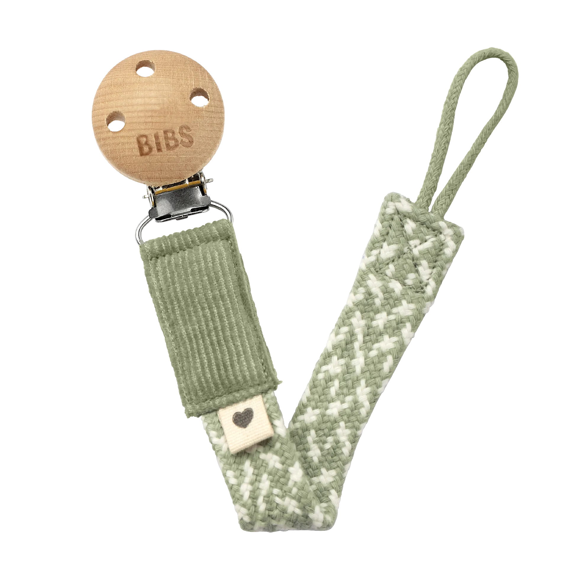 Bibs Dummy Clip - Sage/Ivory