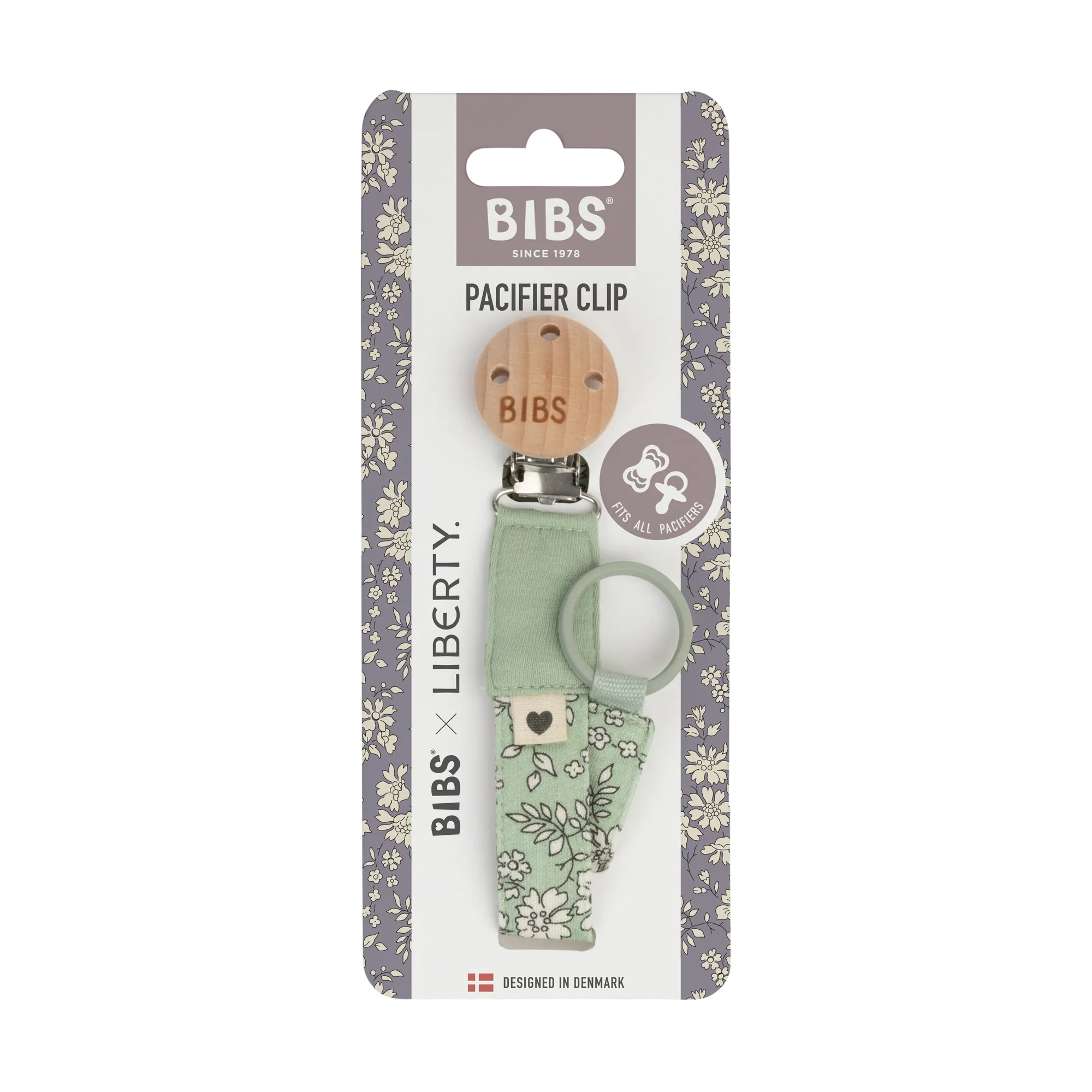 BIBS x LIBERTY Pacifier Clip - Capel/Sage