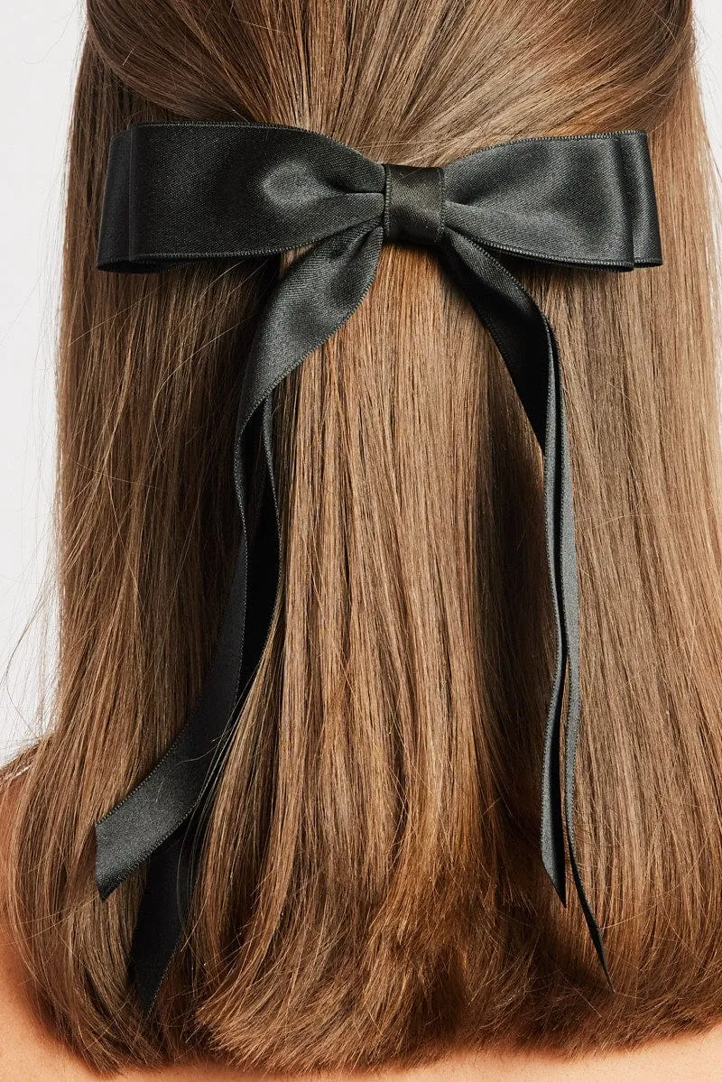 Black Bow Hair Clip