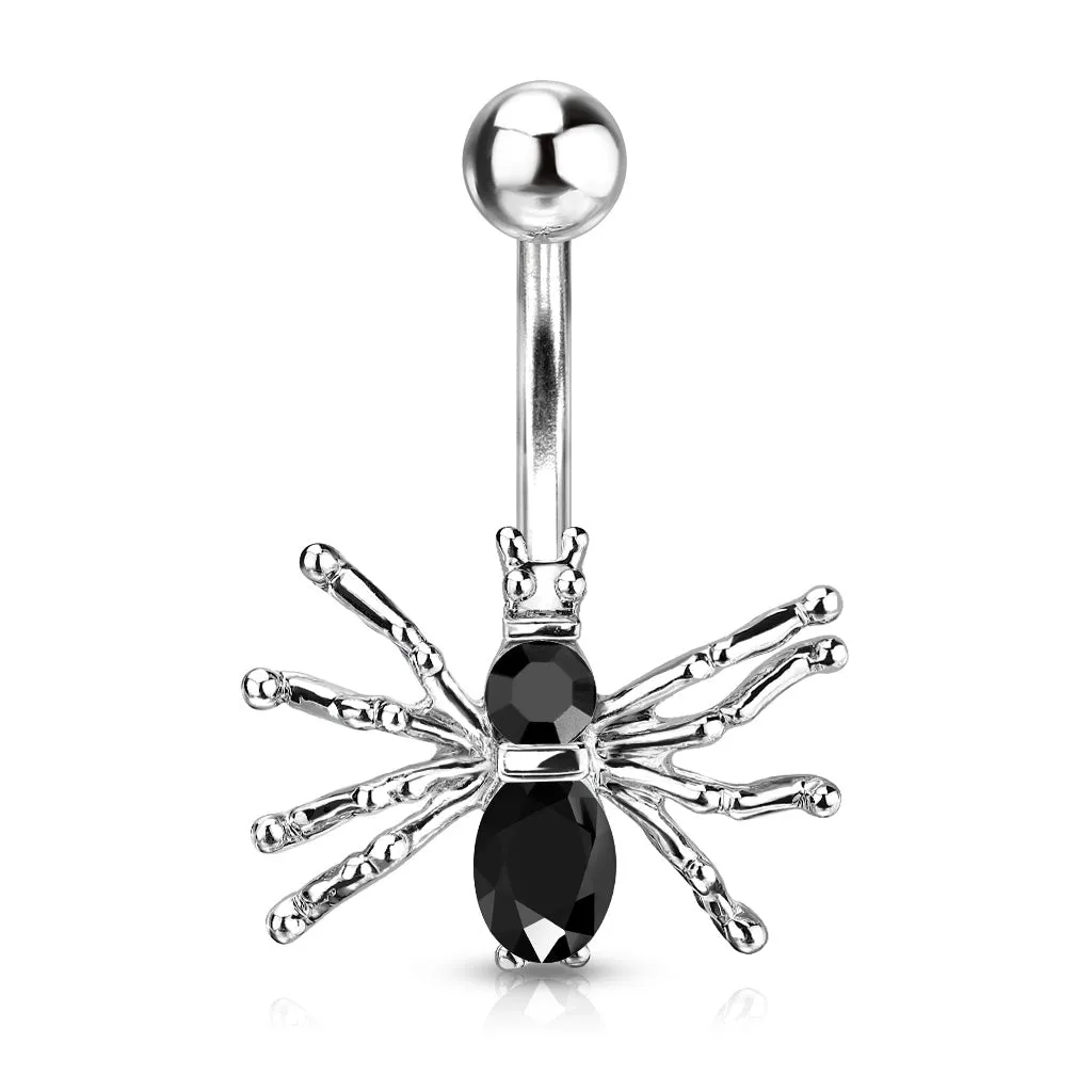 Black Spider Belly Ring