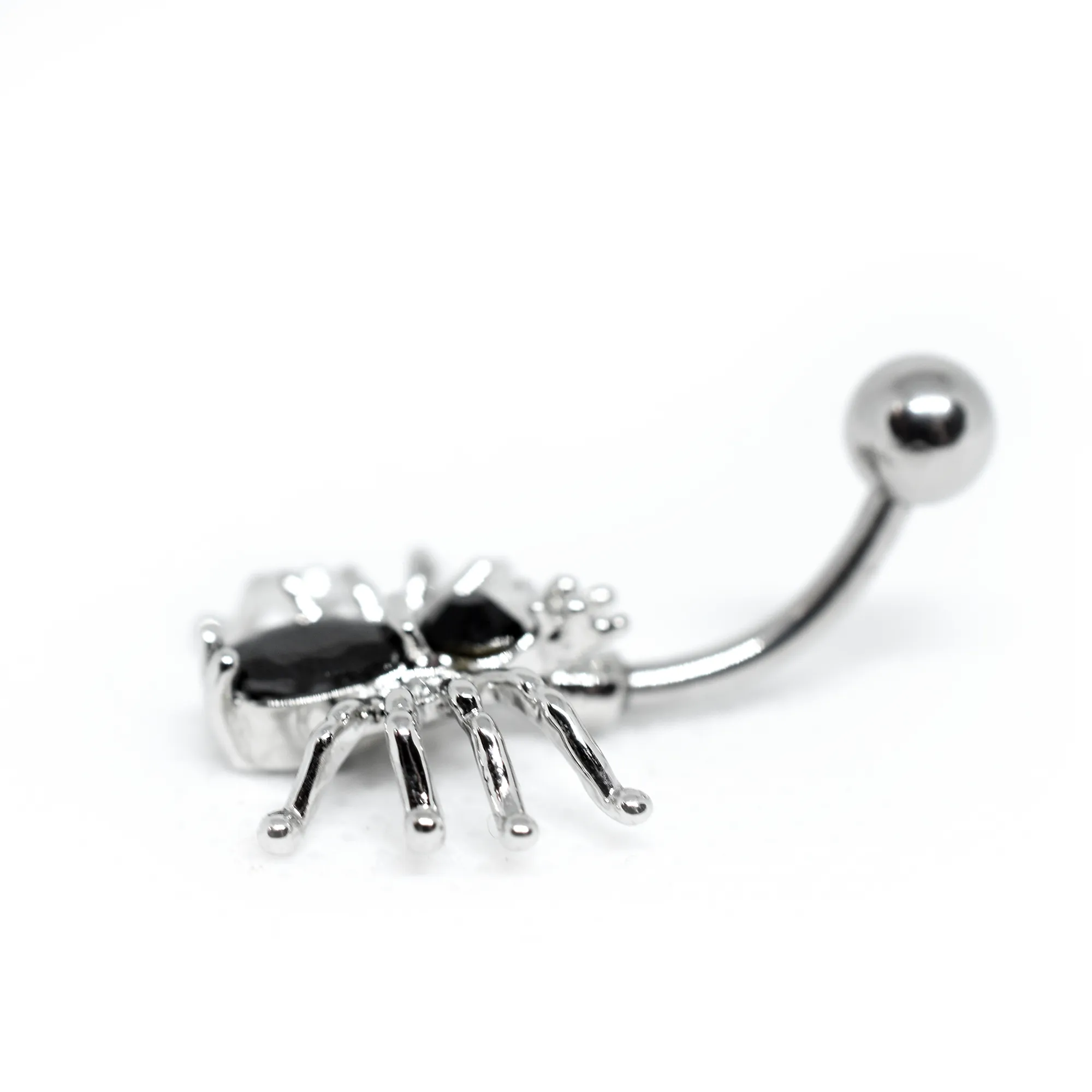 Black Spider Belly Ring