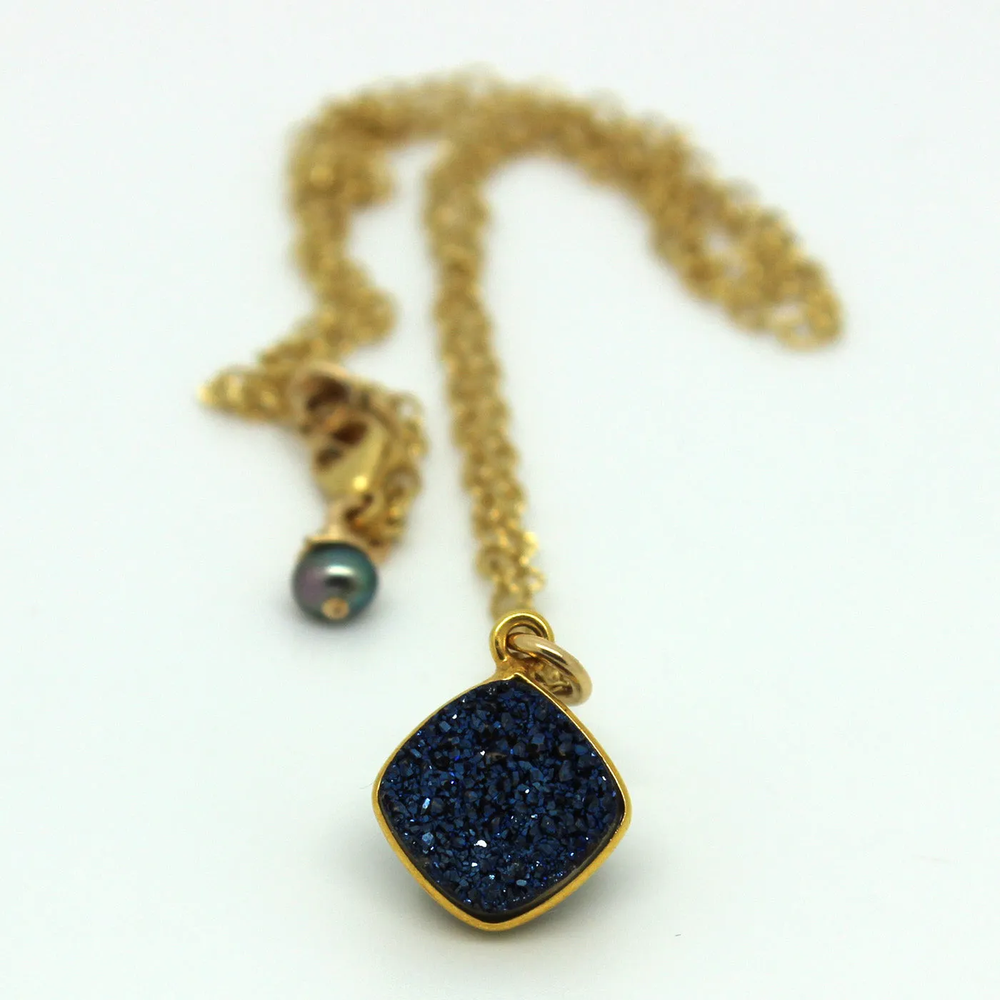 Blue Druzy Necklace