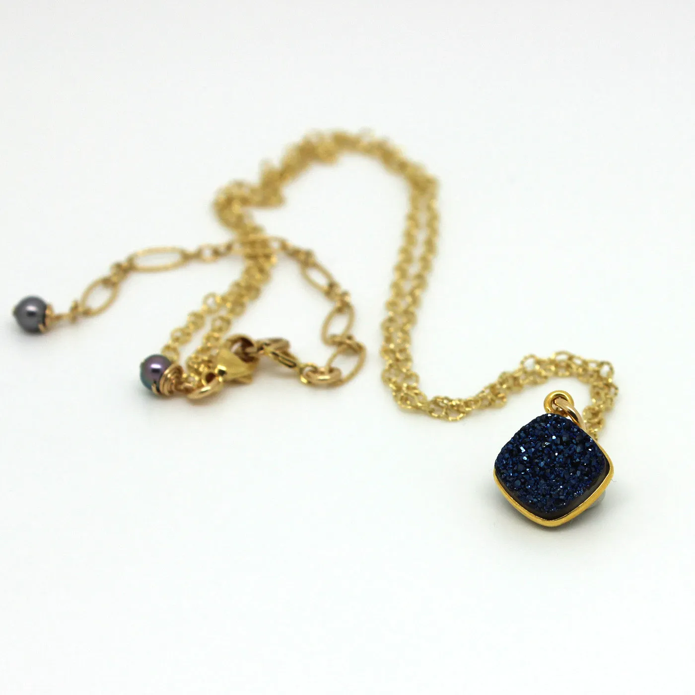 Blue Druzy Necklace