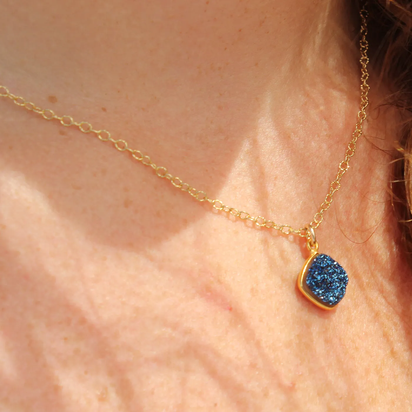 Blue Druzy Necklace