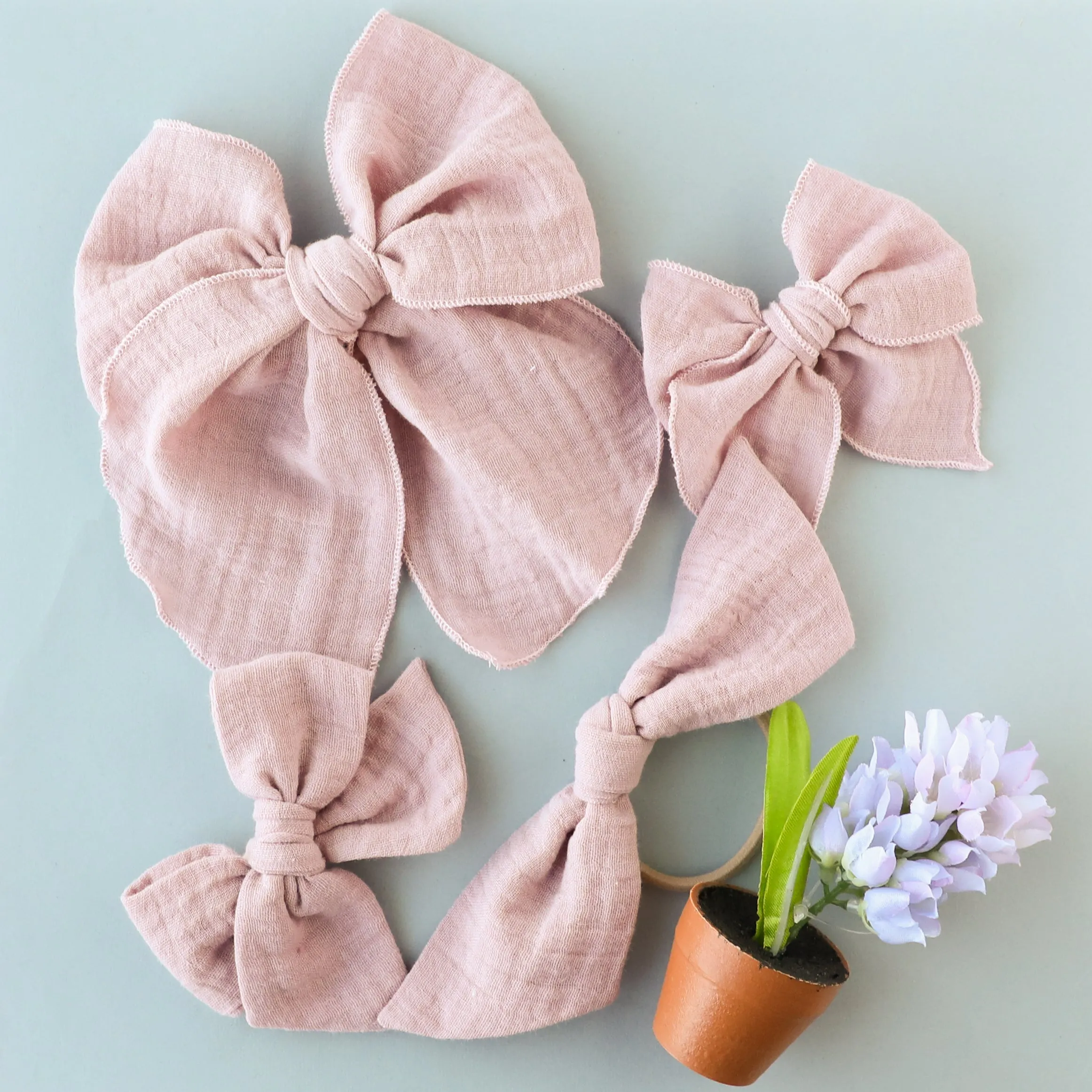 Blush | Gauze Party Bow