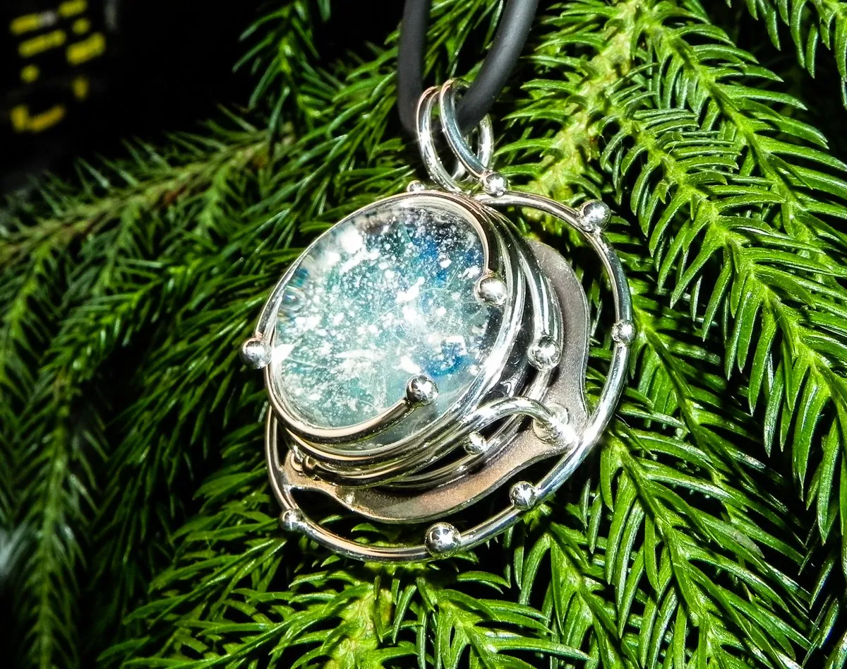 Caged Glass Galaxy Pendant