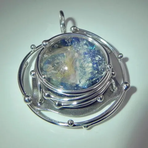 Caged Glass Galaxy Pendant