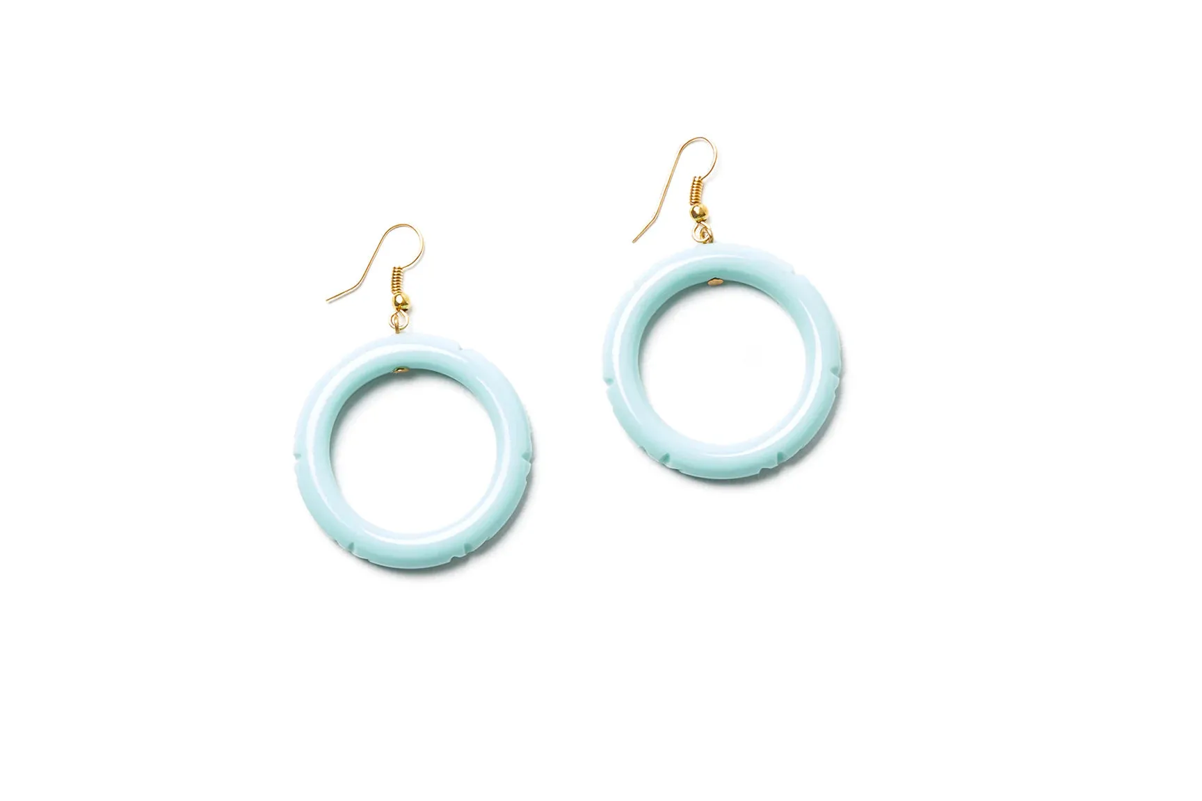 Carve Drop Hoop Earrings