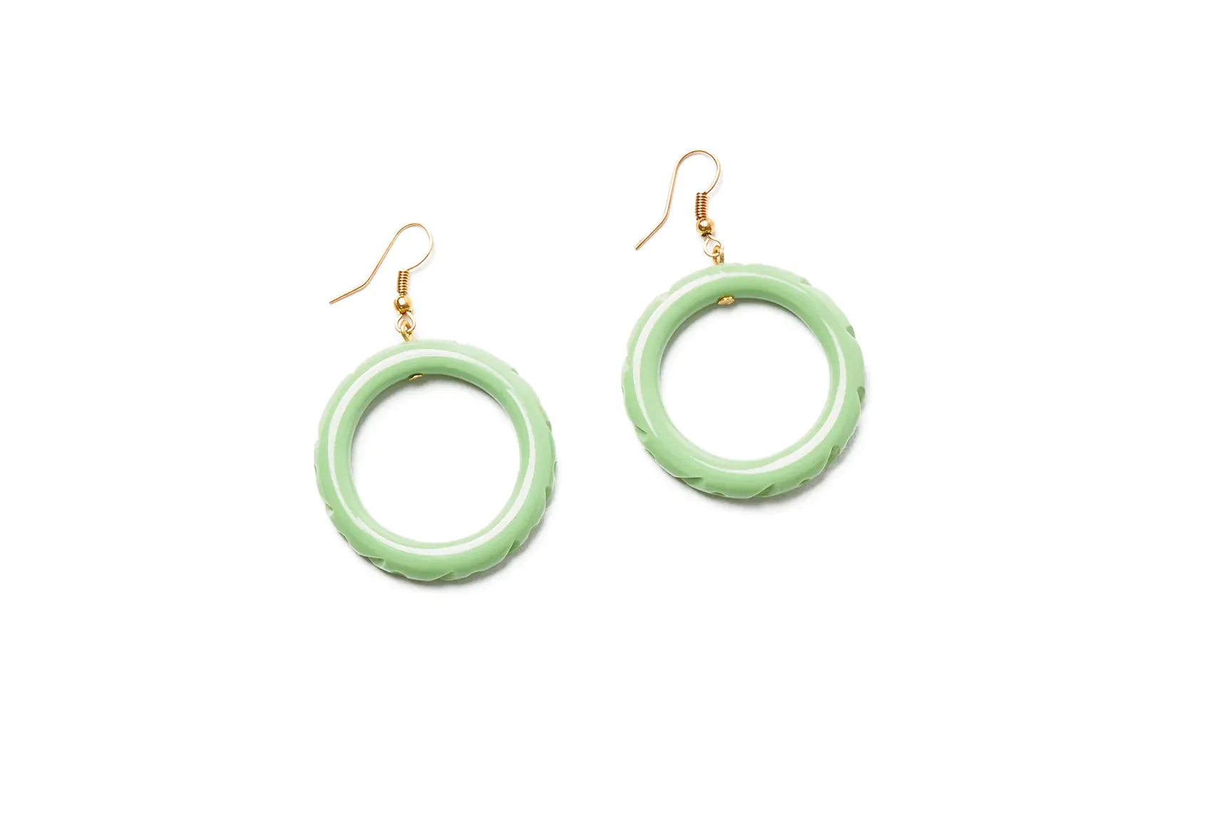 Carve Drop Hoop Earrings