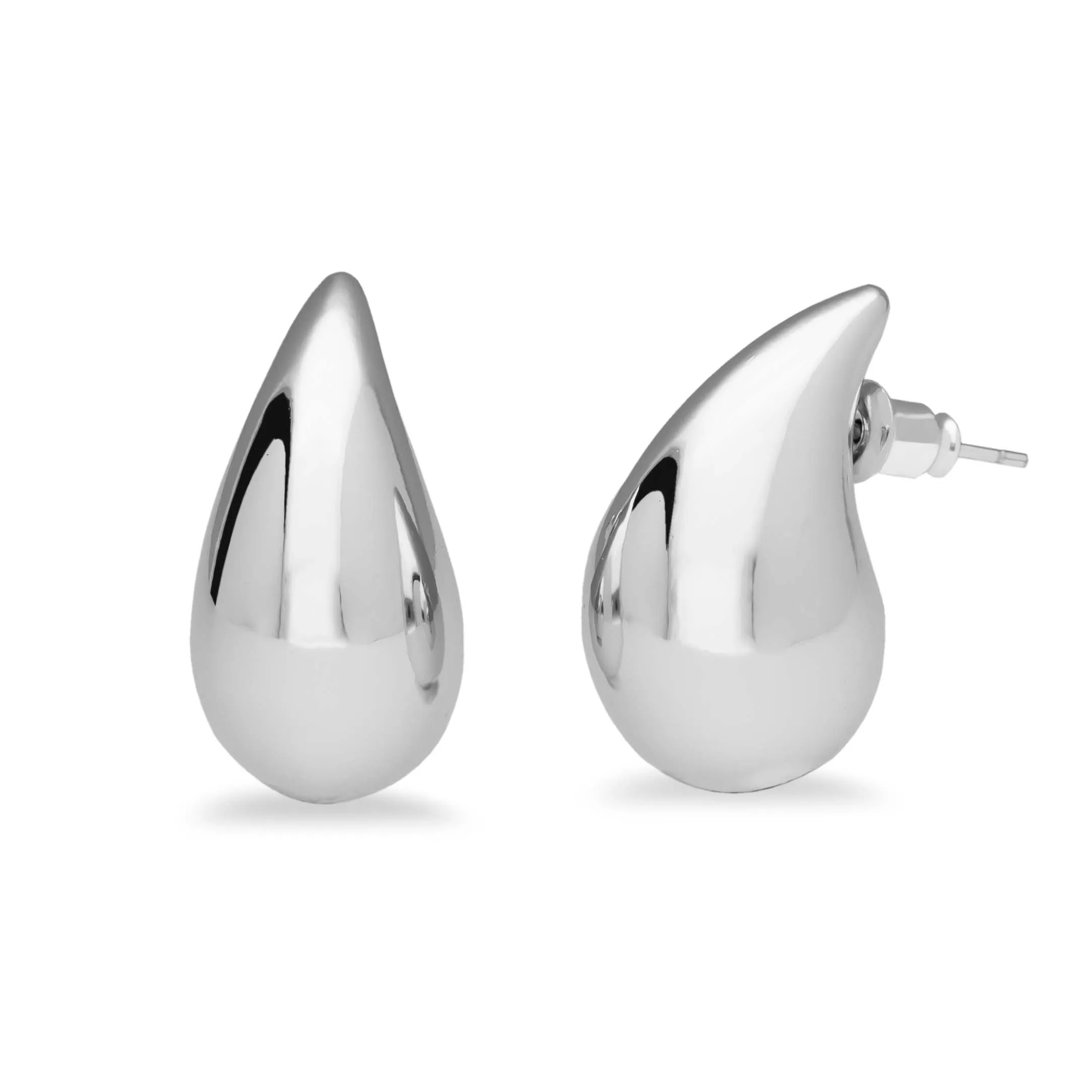 Chunky drop earring silver