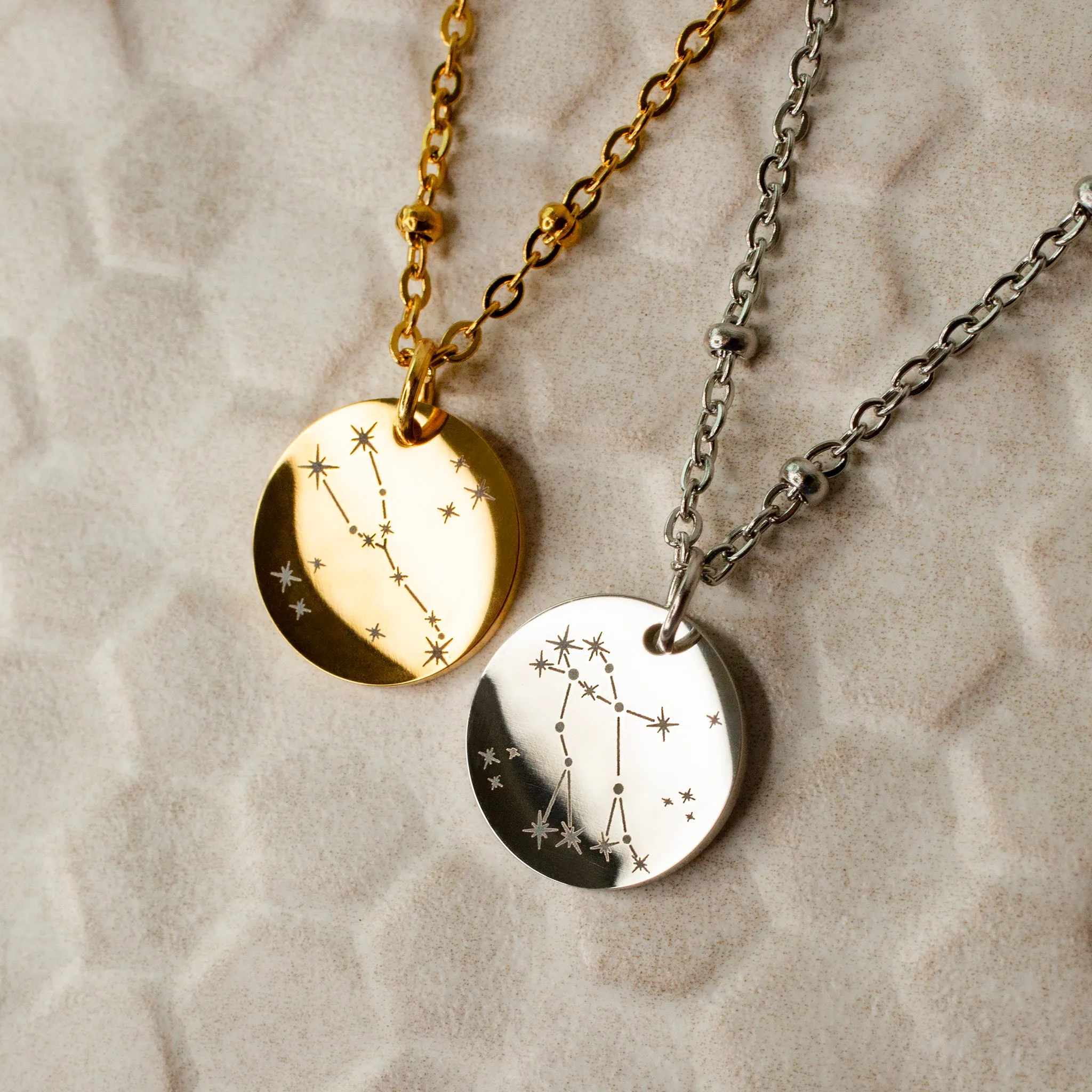 Constellation Engraved Pendant Necklace