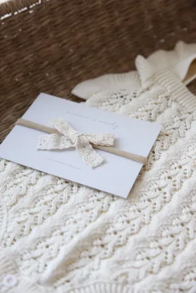 Cream Crochet Lace Bow Headband