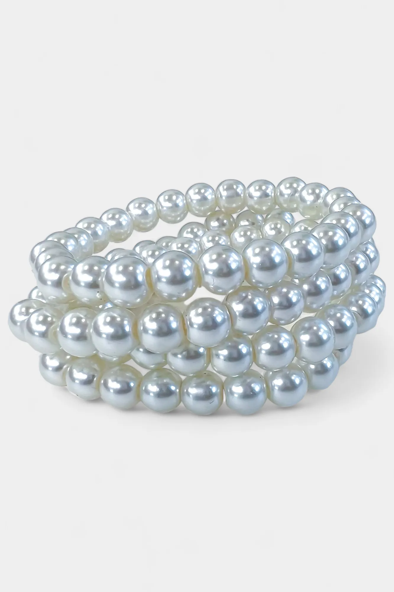 Cream Pearl Stretch Bracelets