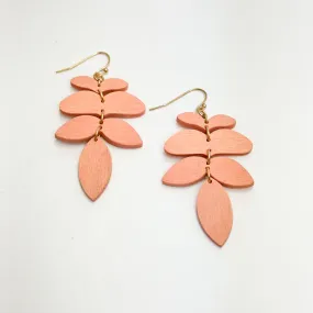 Creamy Peach Earthy Drop Earrings