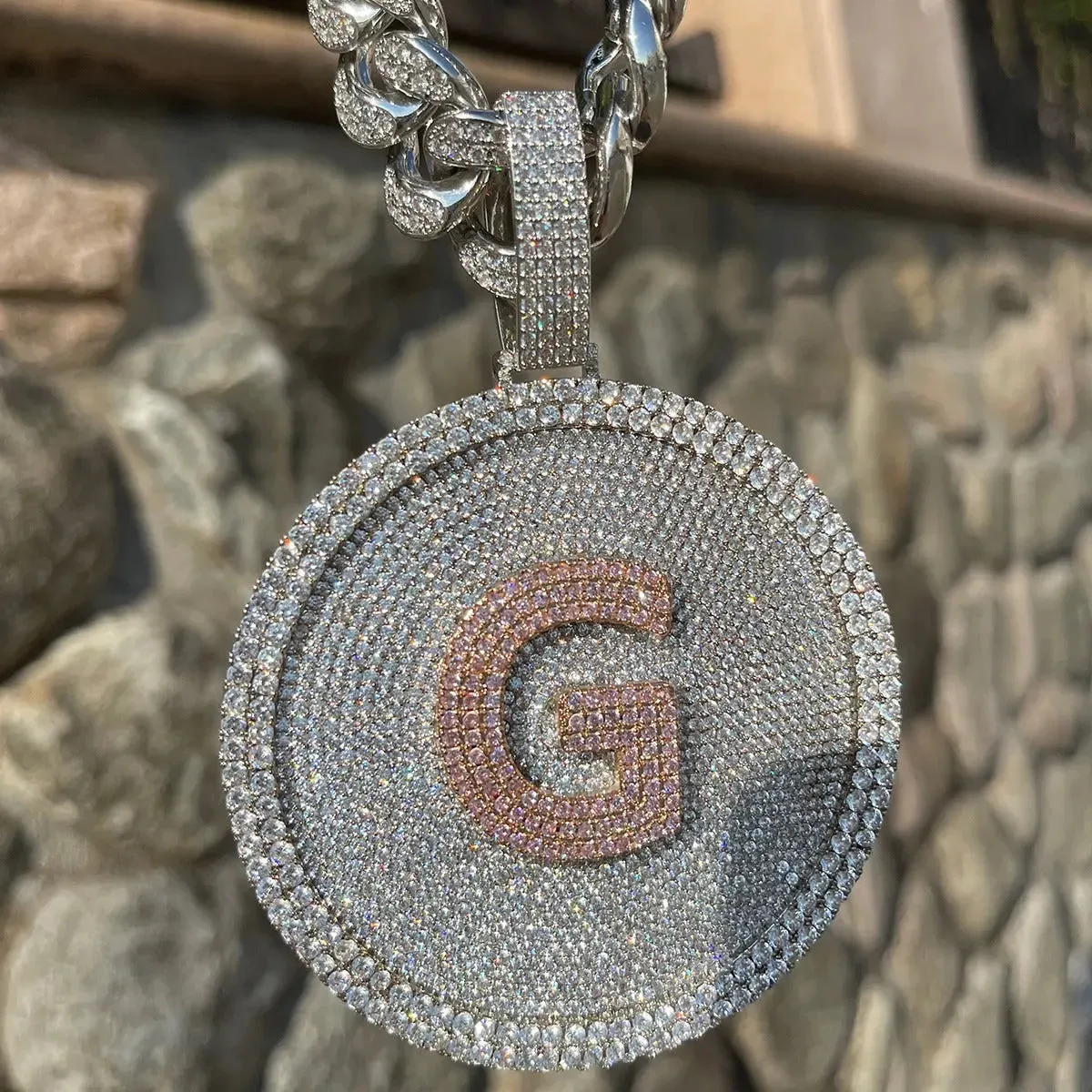 Custom Round Nameplate Pendant