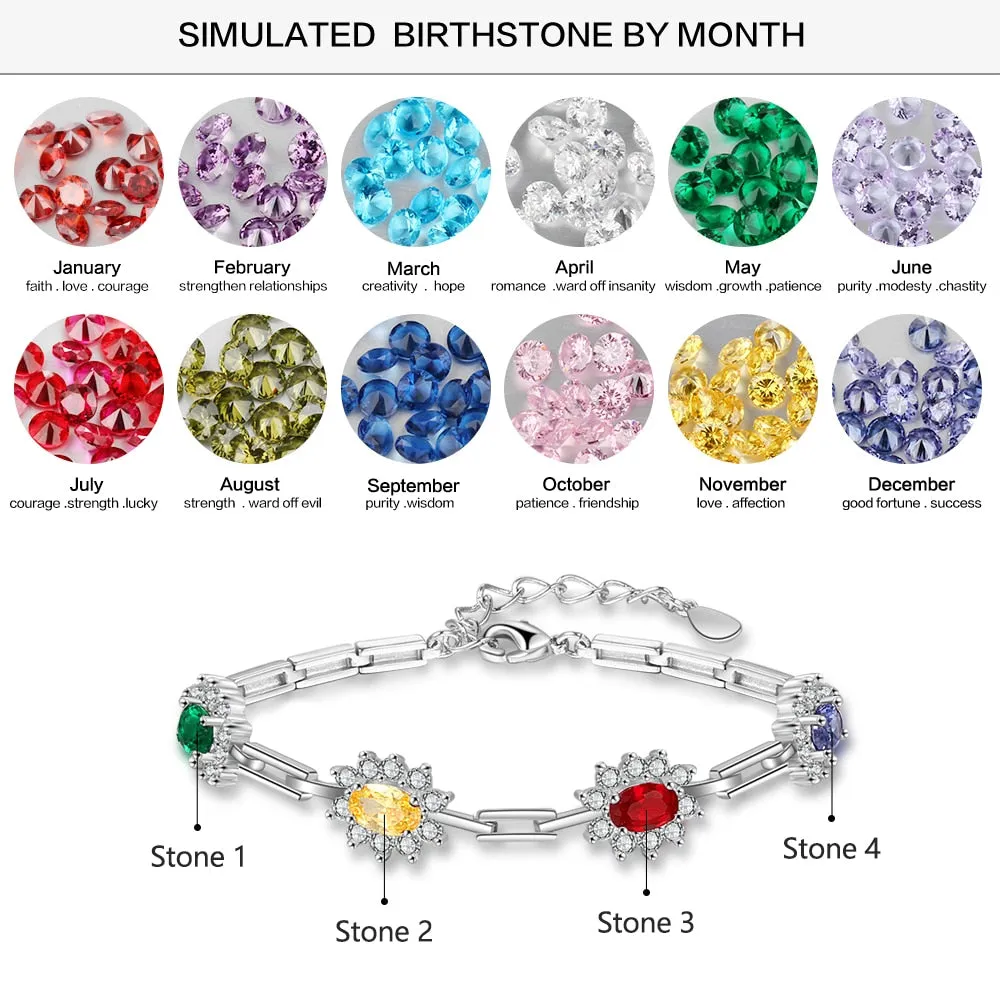 Customized Birthstone Sparkling Cubic Zirconia Bracelets