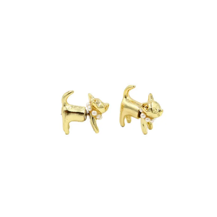 Cute Kittie Earrings Funny Ear Studs