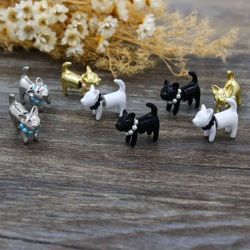 Cute Kittie Earrings Funny Ear Studs