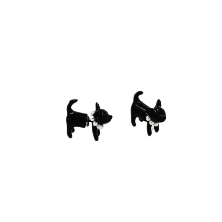 Cute Kittie Earrings Funny Ear Studs