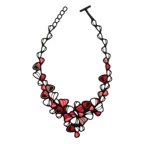 Cherry Dahlia Pendant Necklace