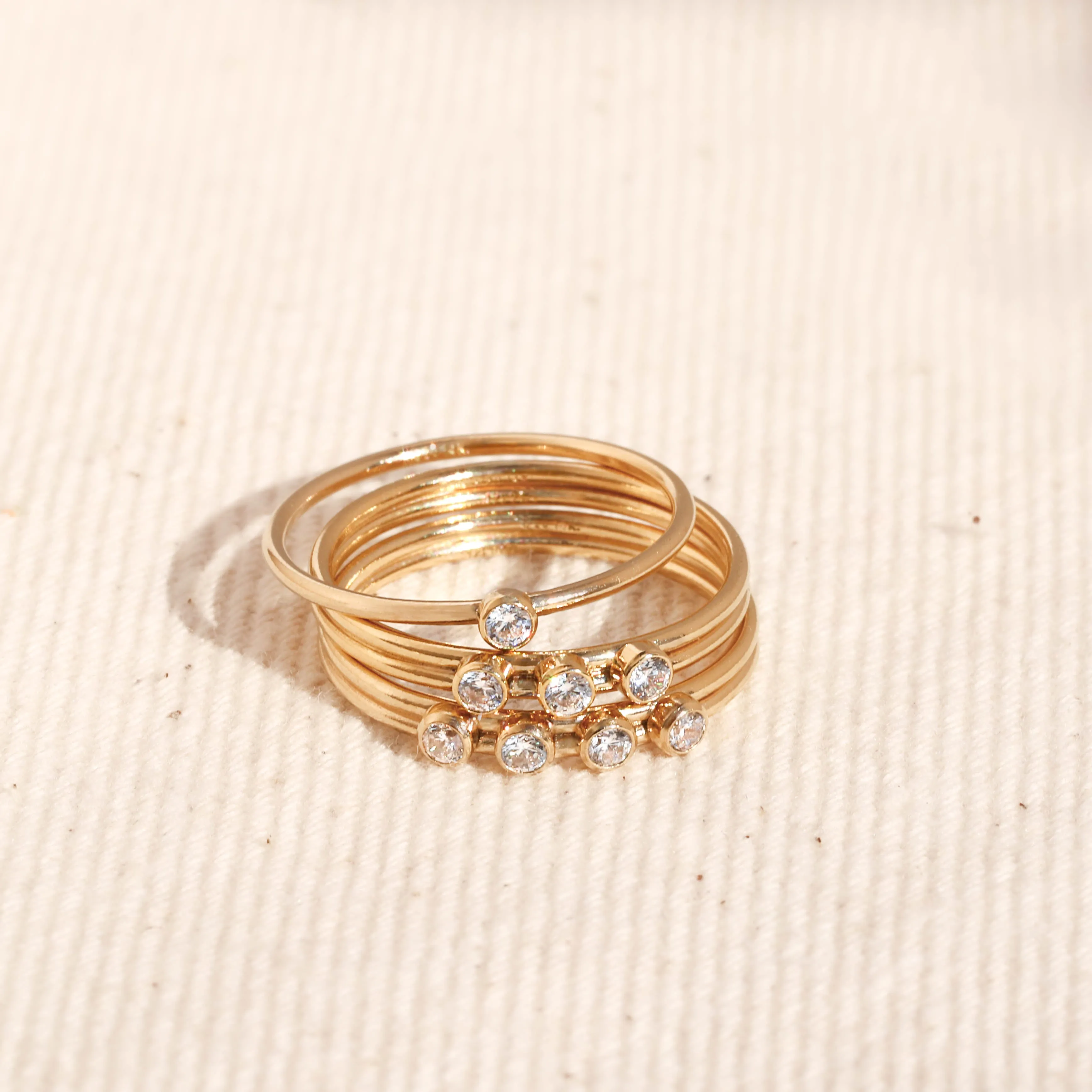 Dainty Solitaire Ring - Gold Filled